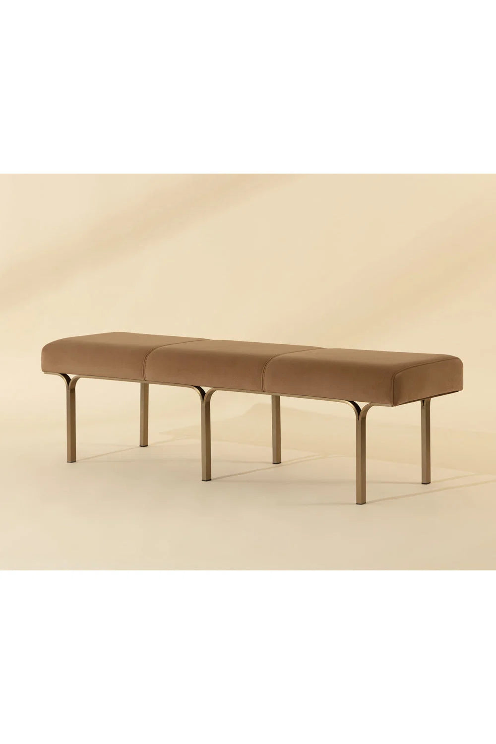 Luxury Slim Frame Upholstered Bench European Style for Villa