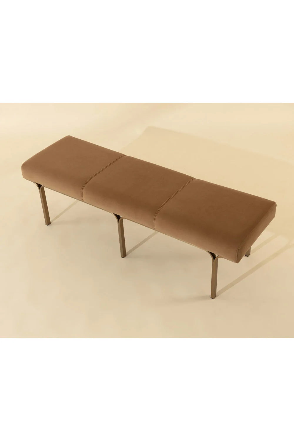 Luxury Slim Frame Upholstered Bench European Style for Villa