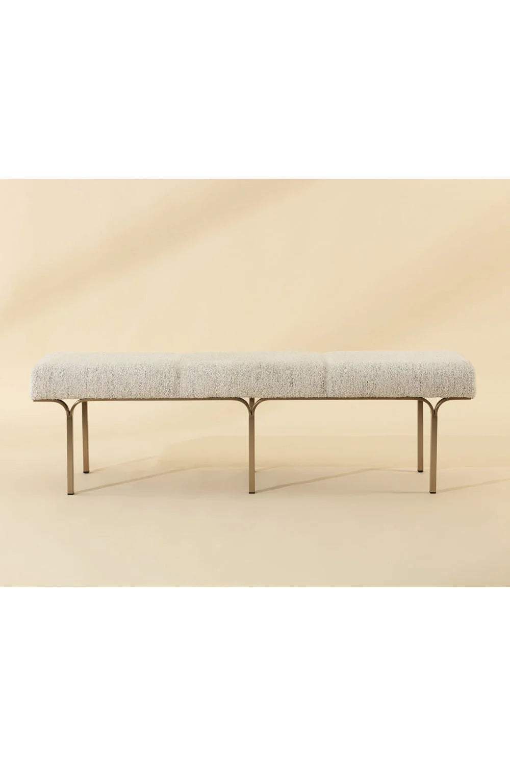 Luxury Slim Frame Upholstered Bench European Style for Villa