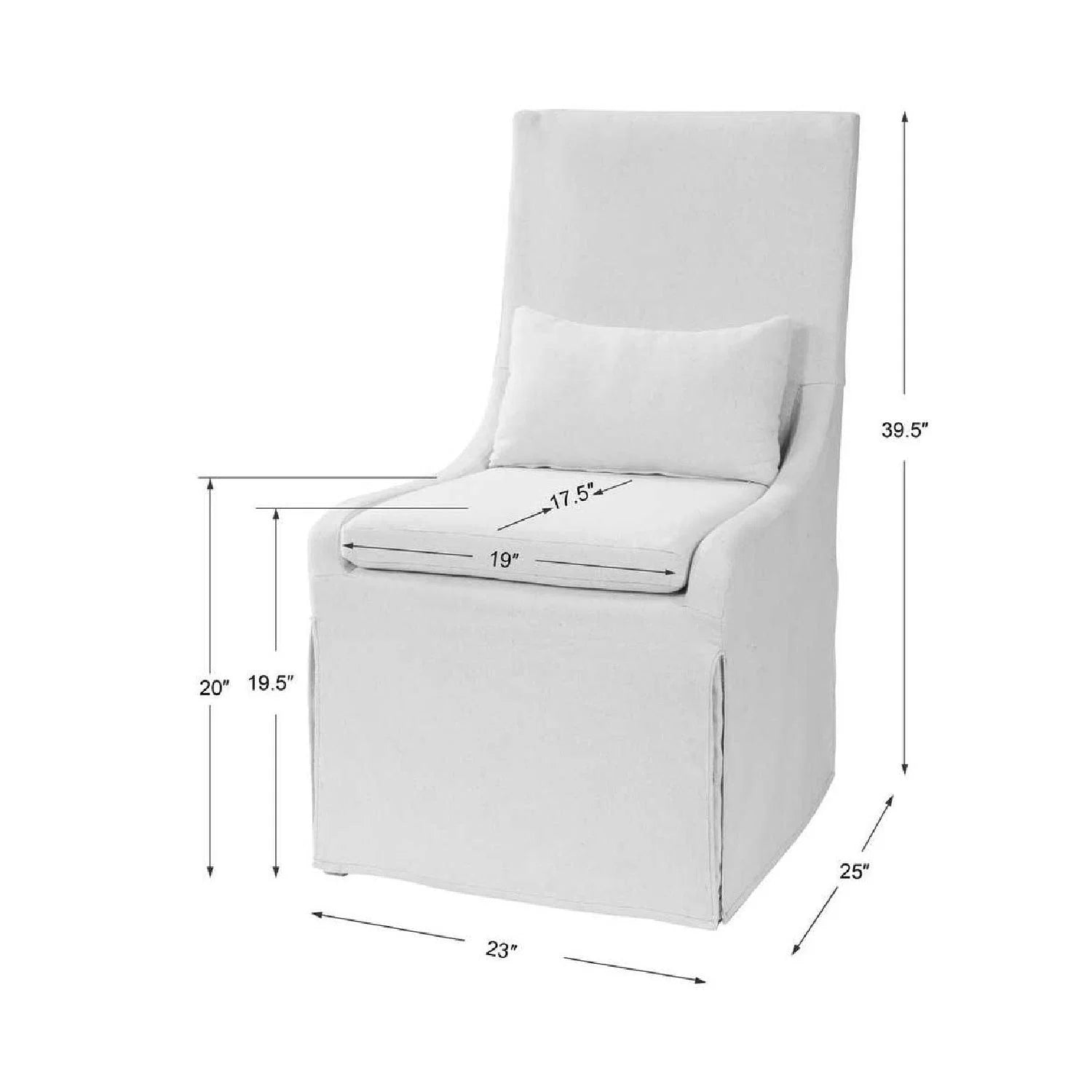 Luxury Slipcovered Fabric Accent Chair Modern European Style for Villa