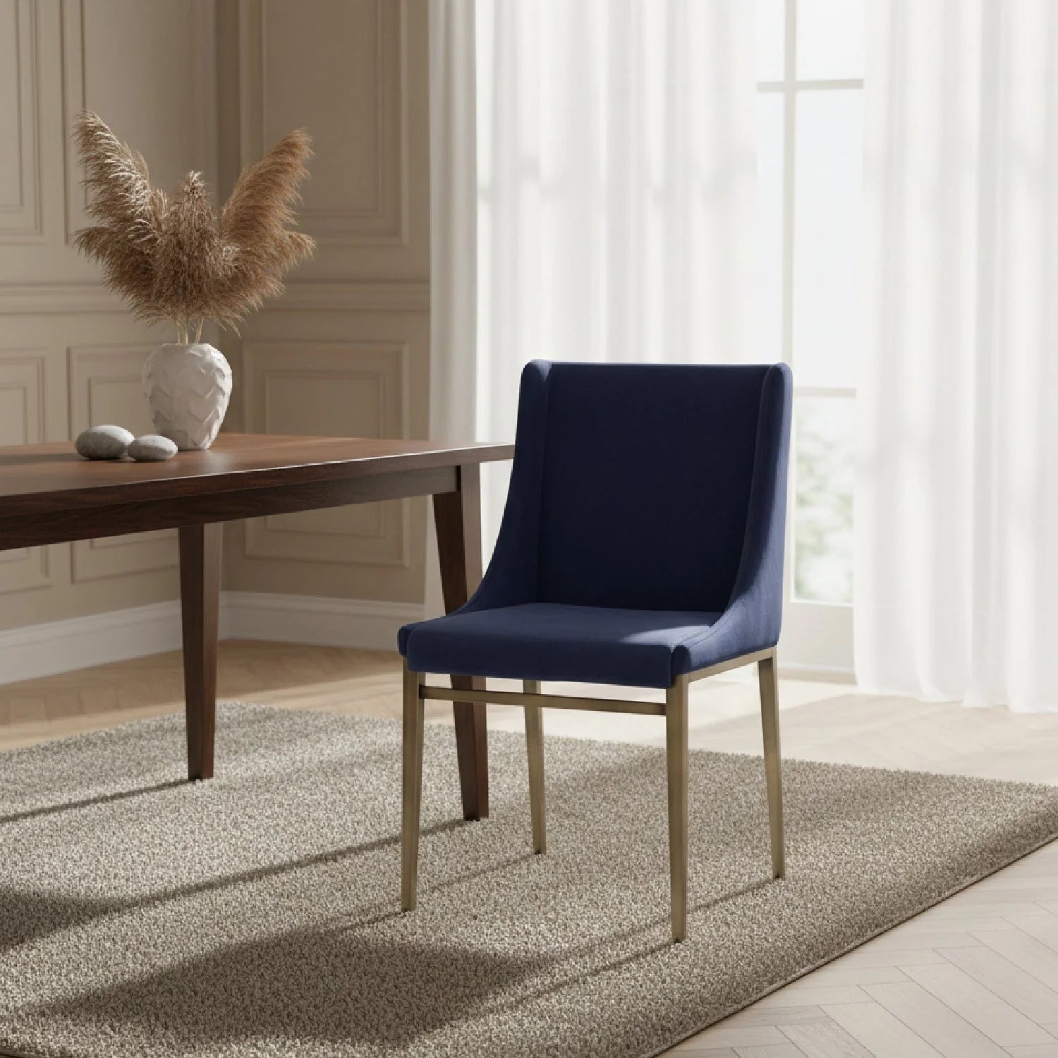 Luxury Sloped Arm Modern Dining Chair European Style for Villa
