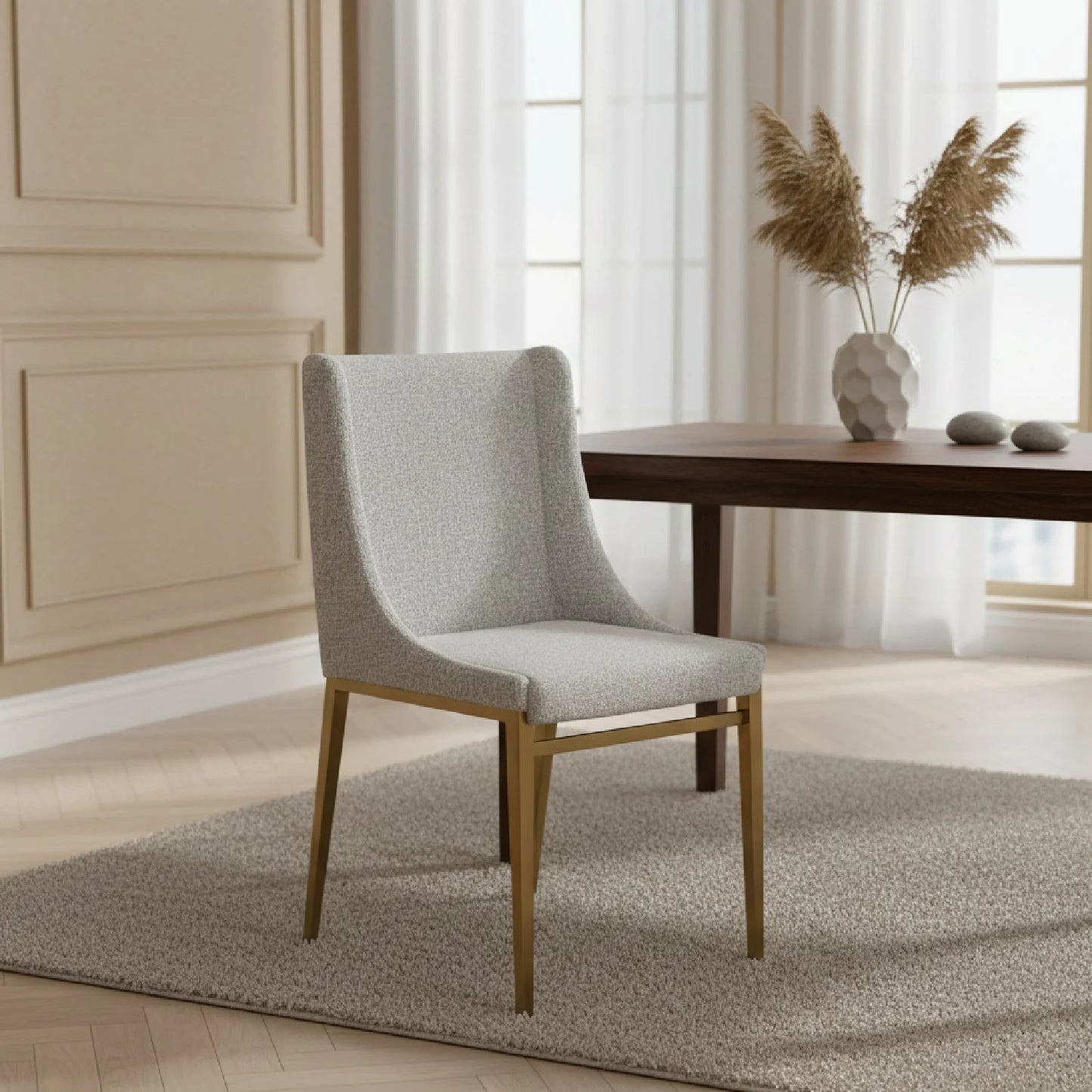 Luxury Sloped Arm Modern Dining Chair European Style for Villa