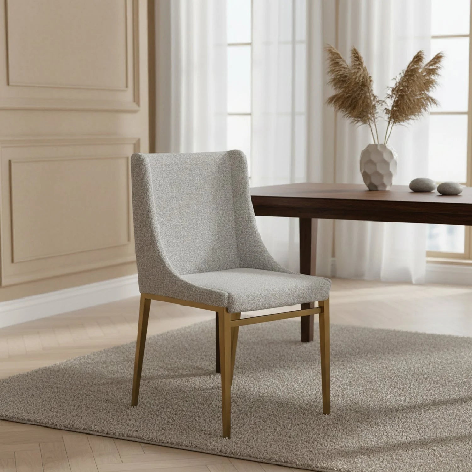 Luxury Sloped Arm Modern Dining Chair European Style for Villa