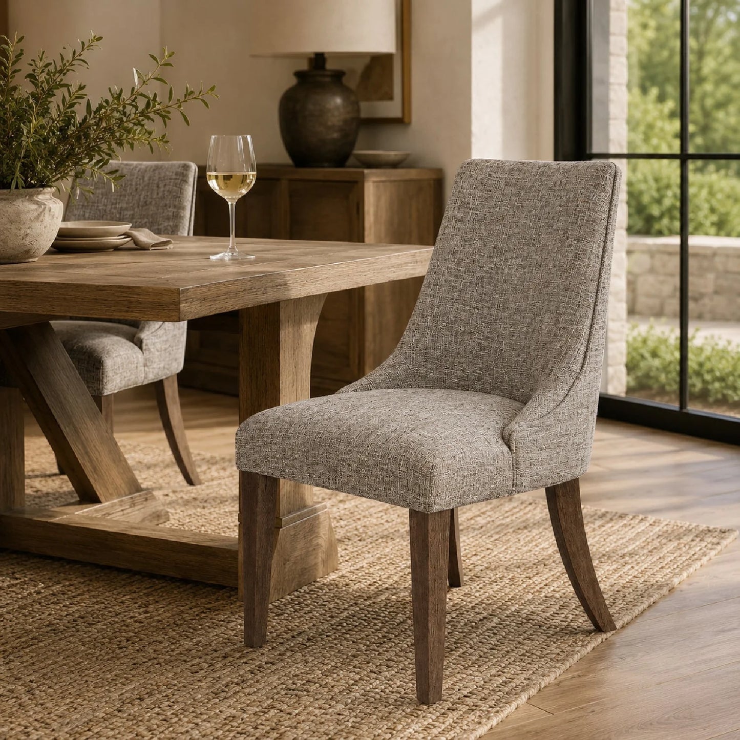 Luxury Slubbed Fabric Lounge Chair Modern Italian Style for Villa