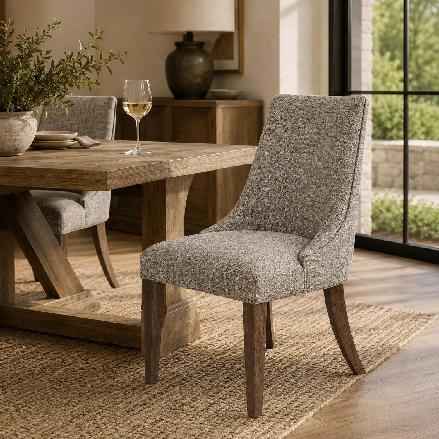 Luxury Slubbed Fabric Lounge Chair Modern Italian Style for Villa