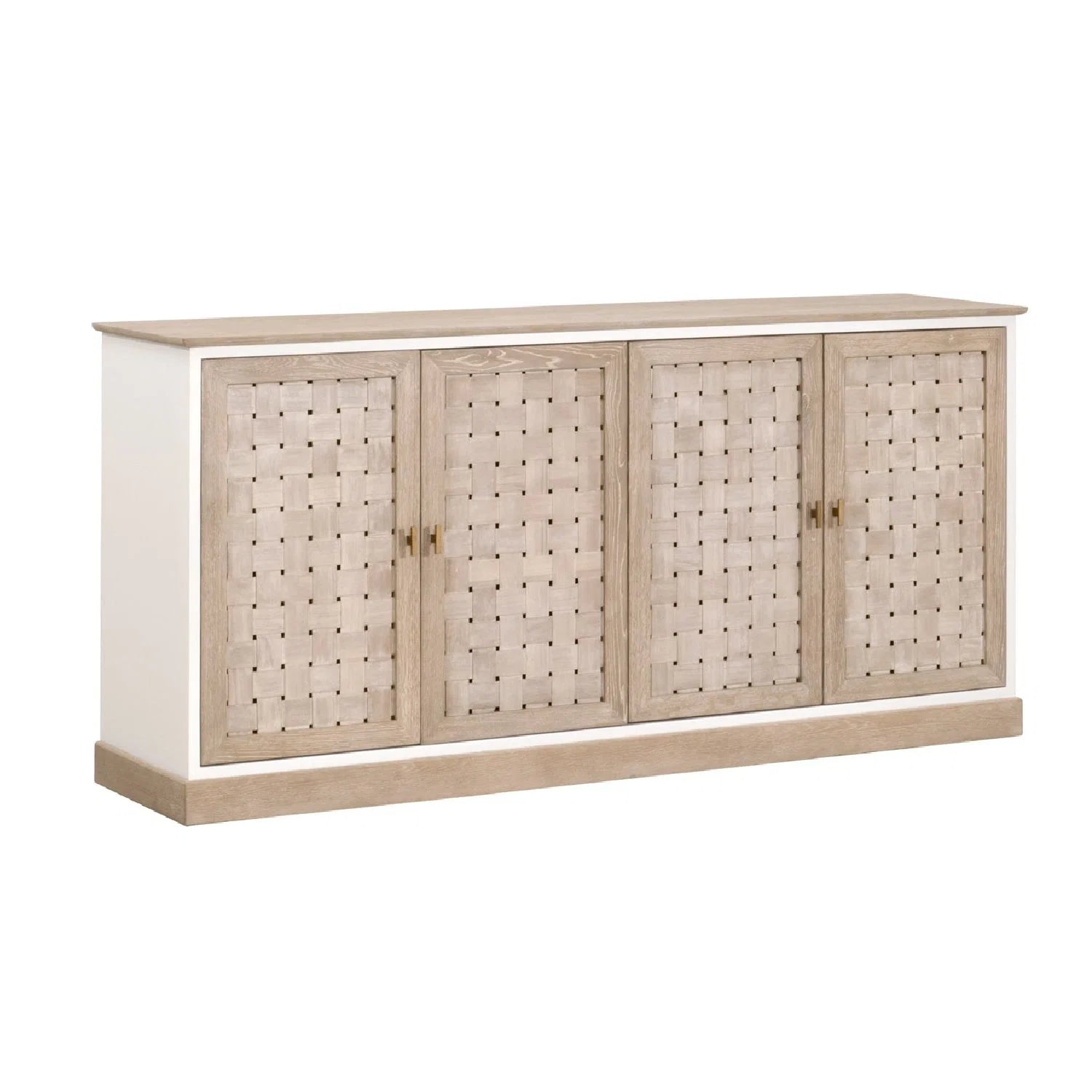 Luxury Smoke Gray Oak 4-Door Sideboard European Style for Villa