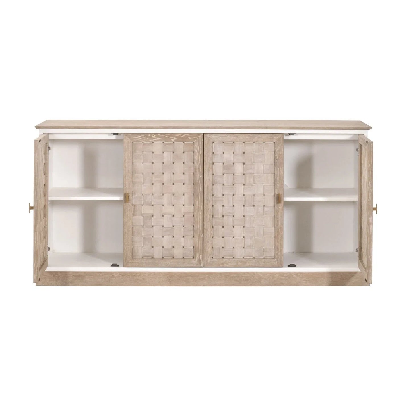 Luxury Smoke Gray Oak 4-Door Sideboard European Style for Villa