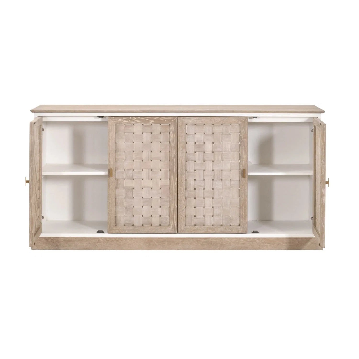 Luxury Smoke Gray Oak 4-Door Sideboard European Style for Villa