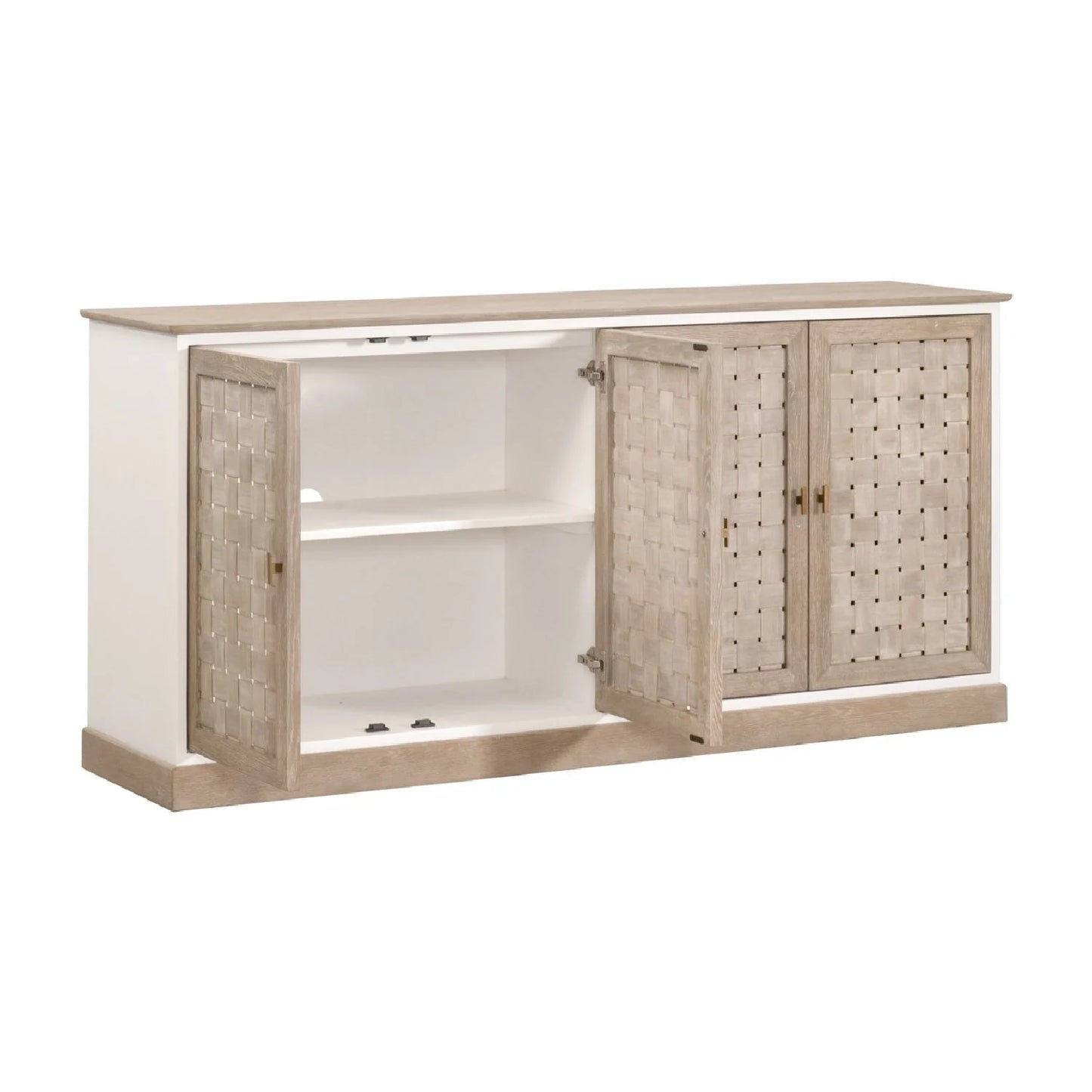 Luxury Smoke Gray Oak 4-Door Sideboard European Style for Villa