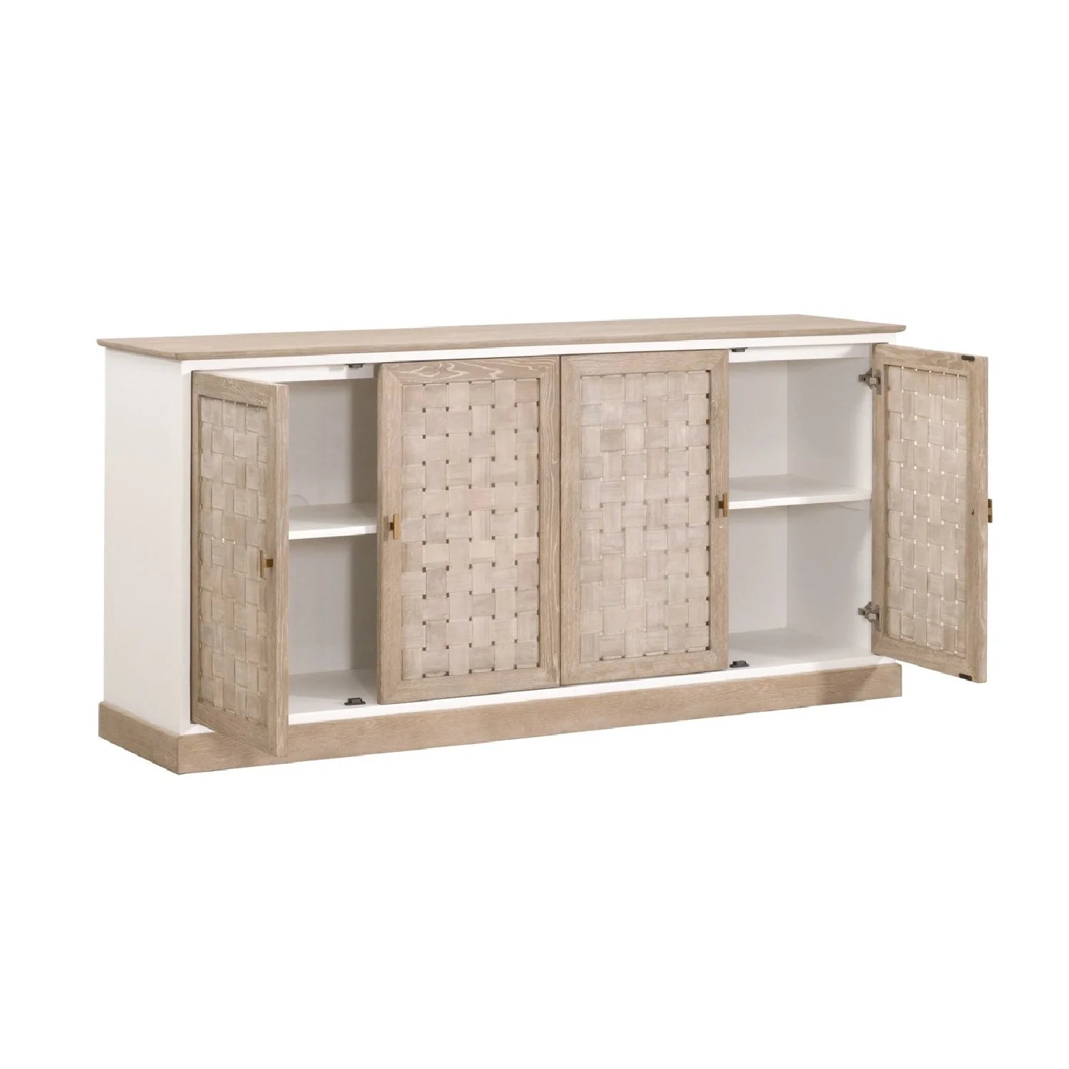 Luxury Smoke Gray Oak 4-Door Sideboard European Style for Villa
