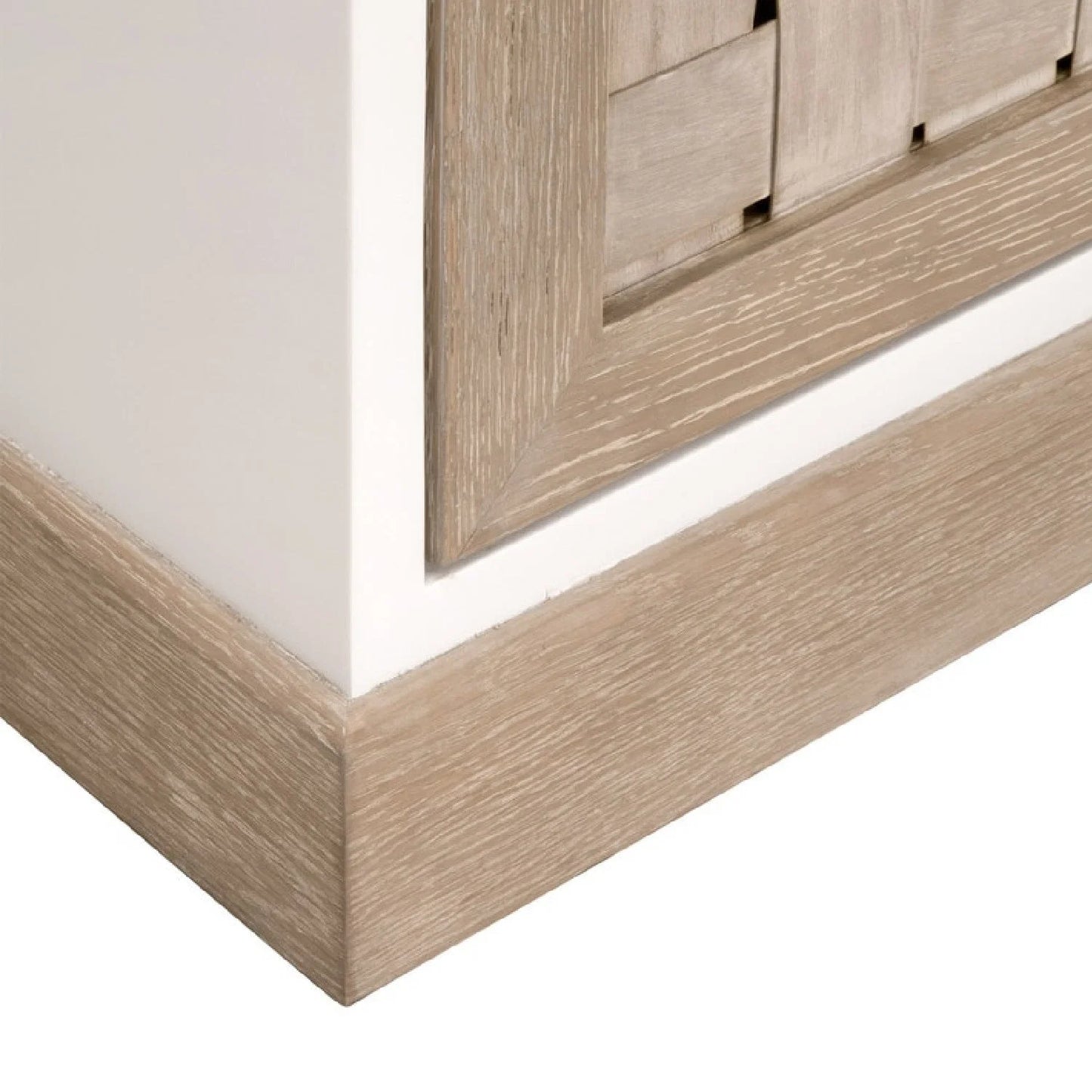 Luxury Smoke Gray Oak 4-Door Sideboard European Style for Villa