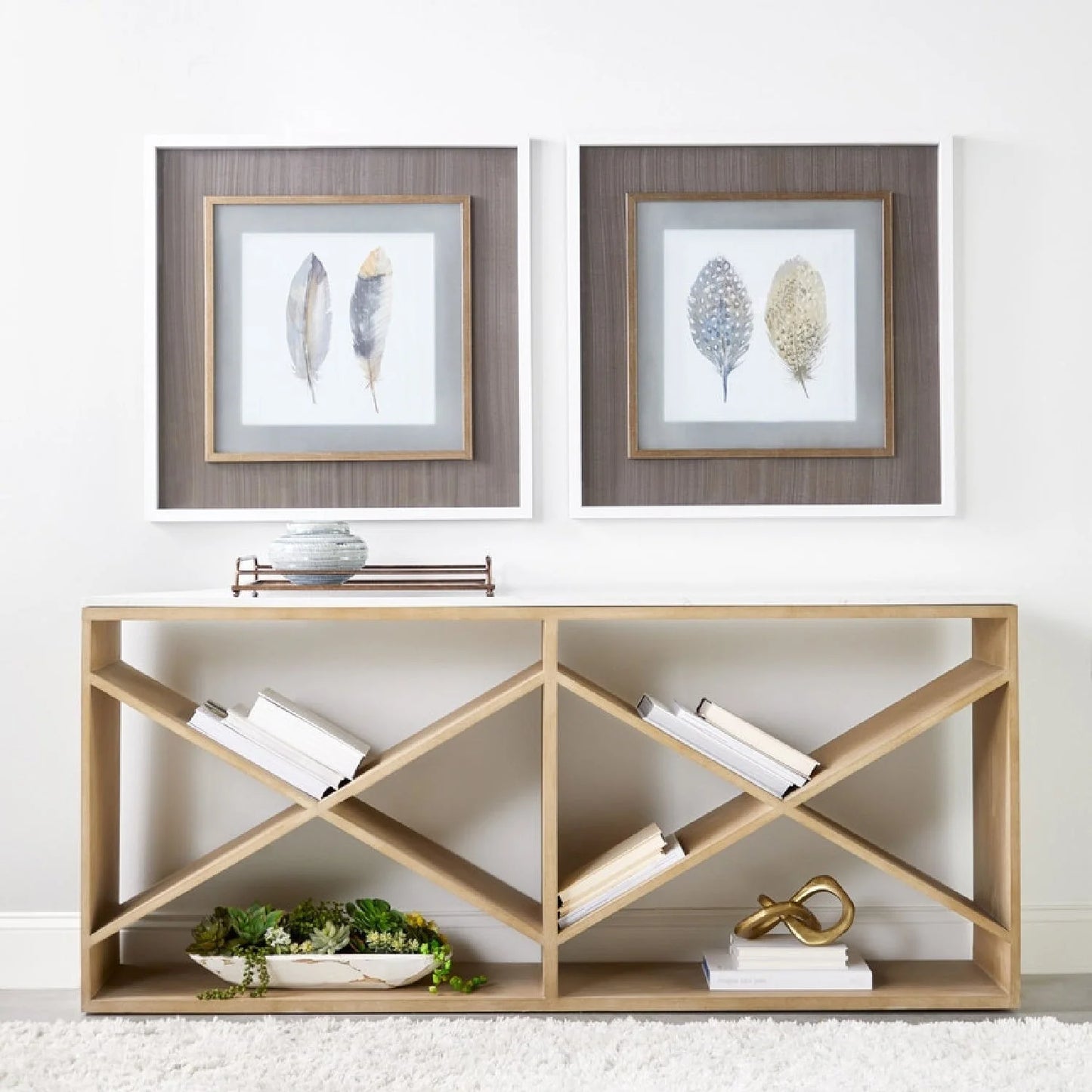 Luxury Smoke Gray Oak Console Table Modern Italian Style for Villa
