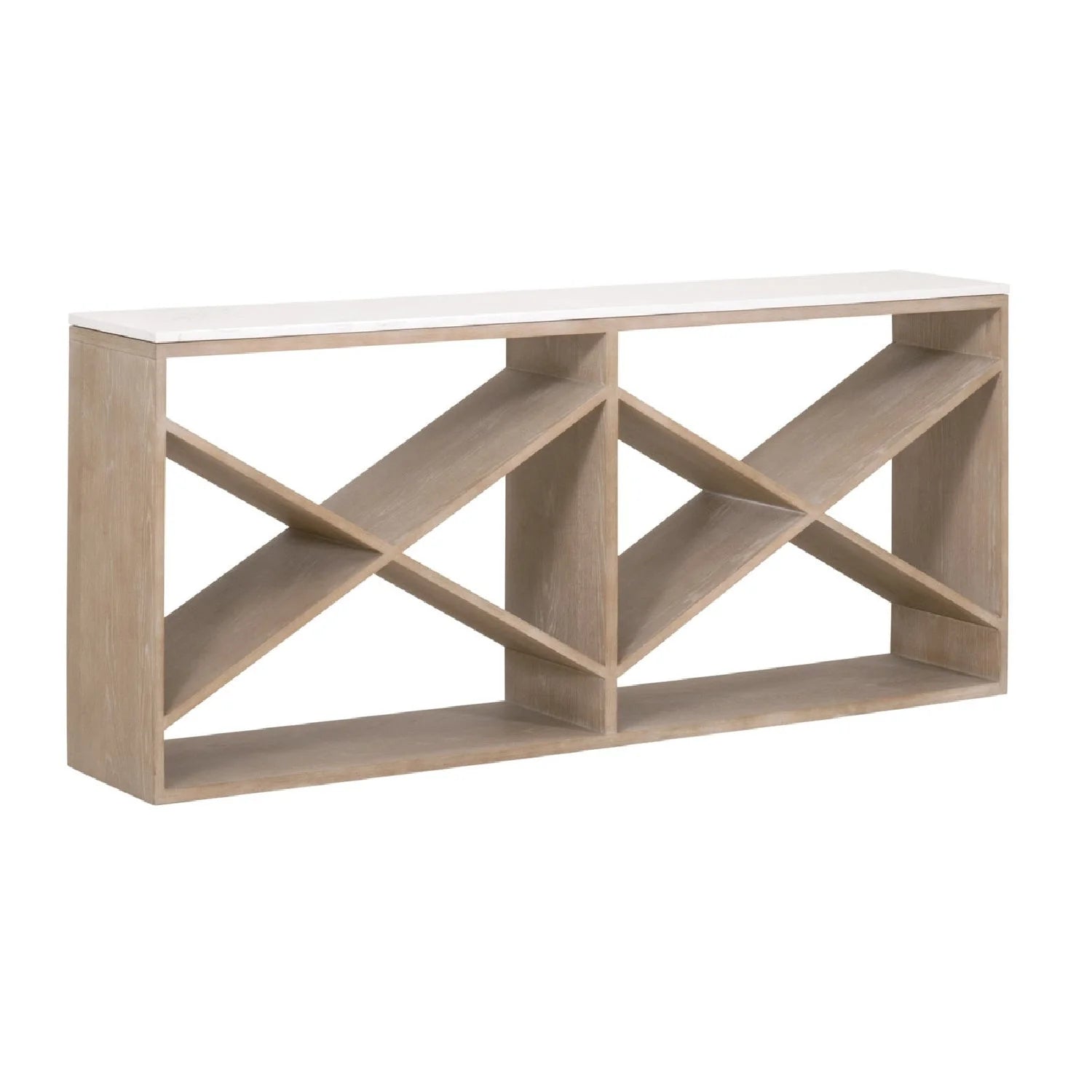 Luxury Smoke Gray Oak Console Table Modern Italian Style for Villa