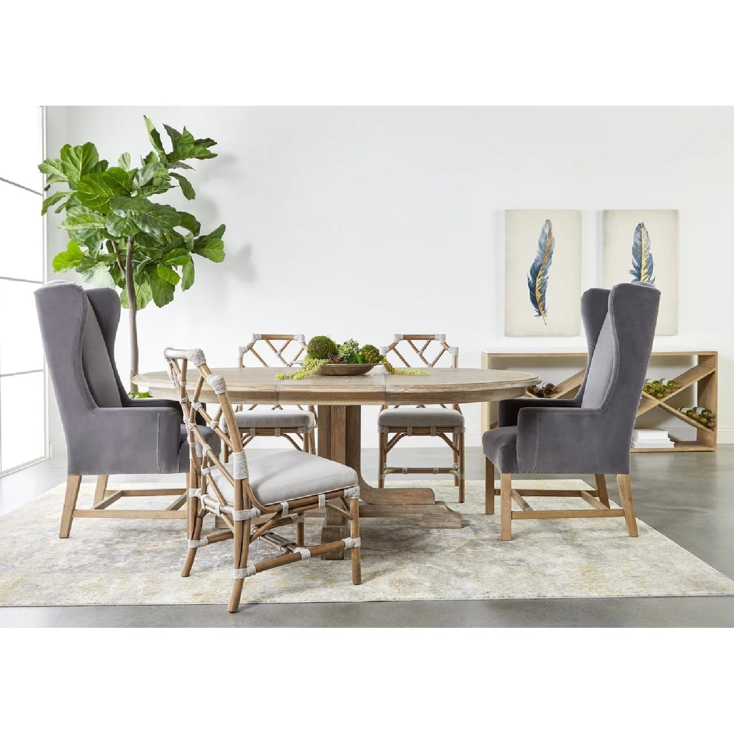 Luxury Smoke Gray Oak Console Table Modern Italian Style for Villa