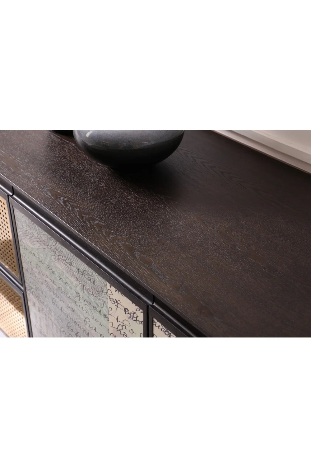 Luxury Smoked Ash 3-Door Sideboard European Style for Villa