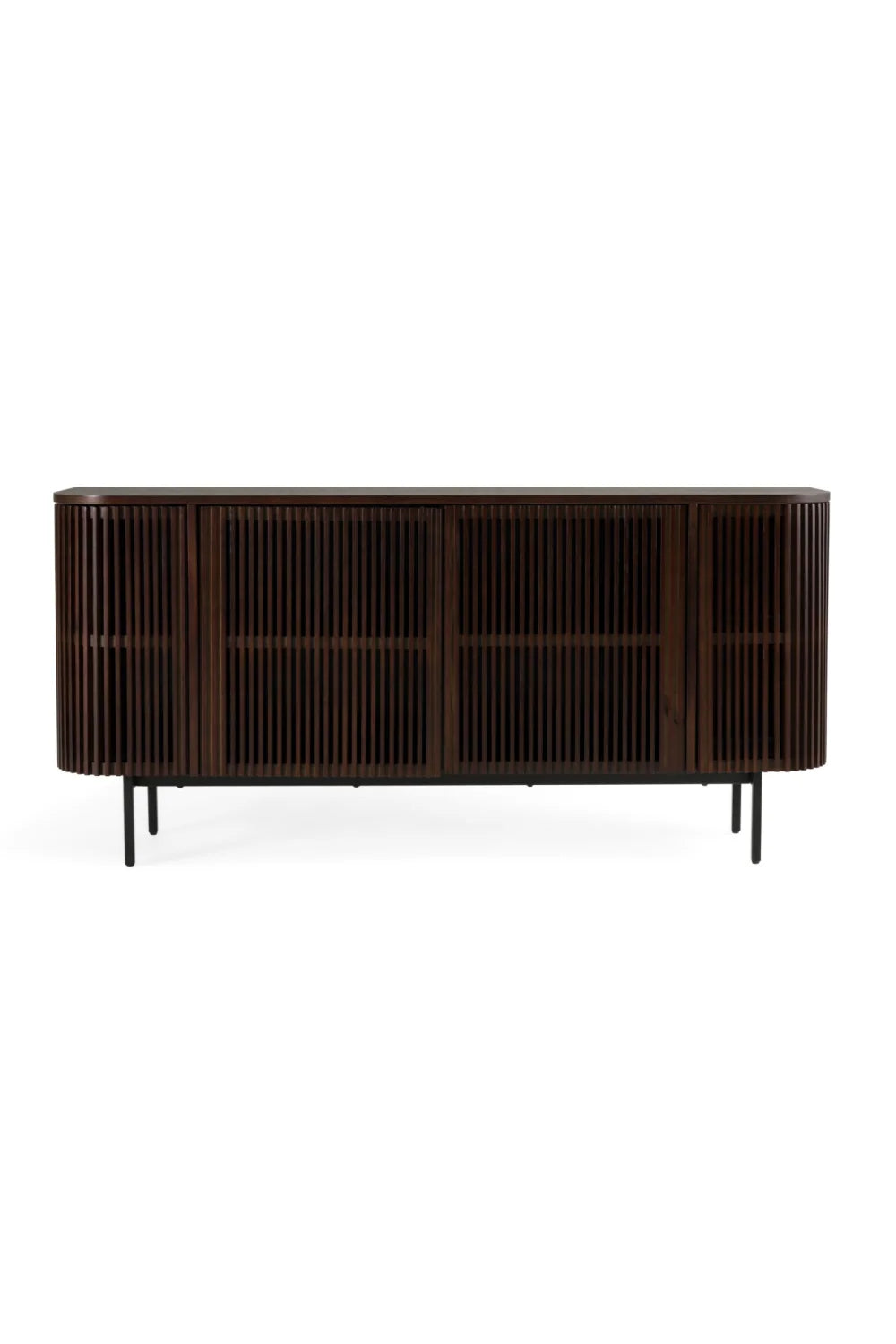Luxury Smoked Ash 4-Door Sideboard European Style for Villa