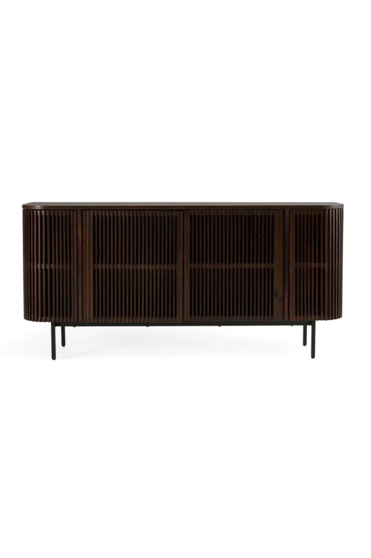 Luxury Smoked Ash 4-Door Sideboard European Style for Villa