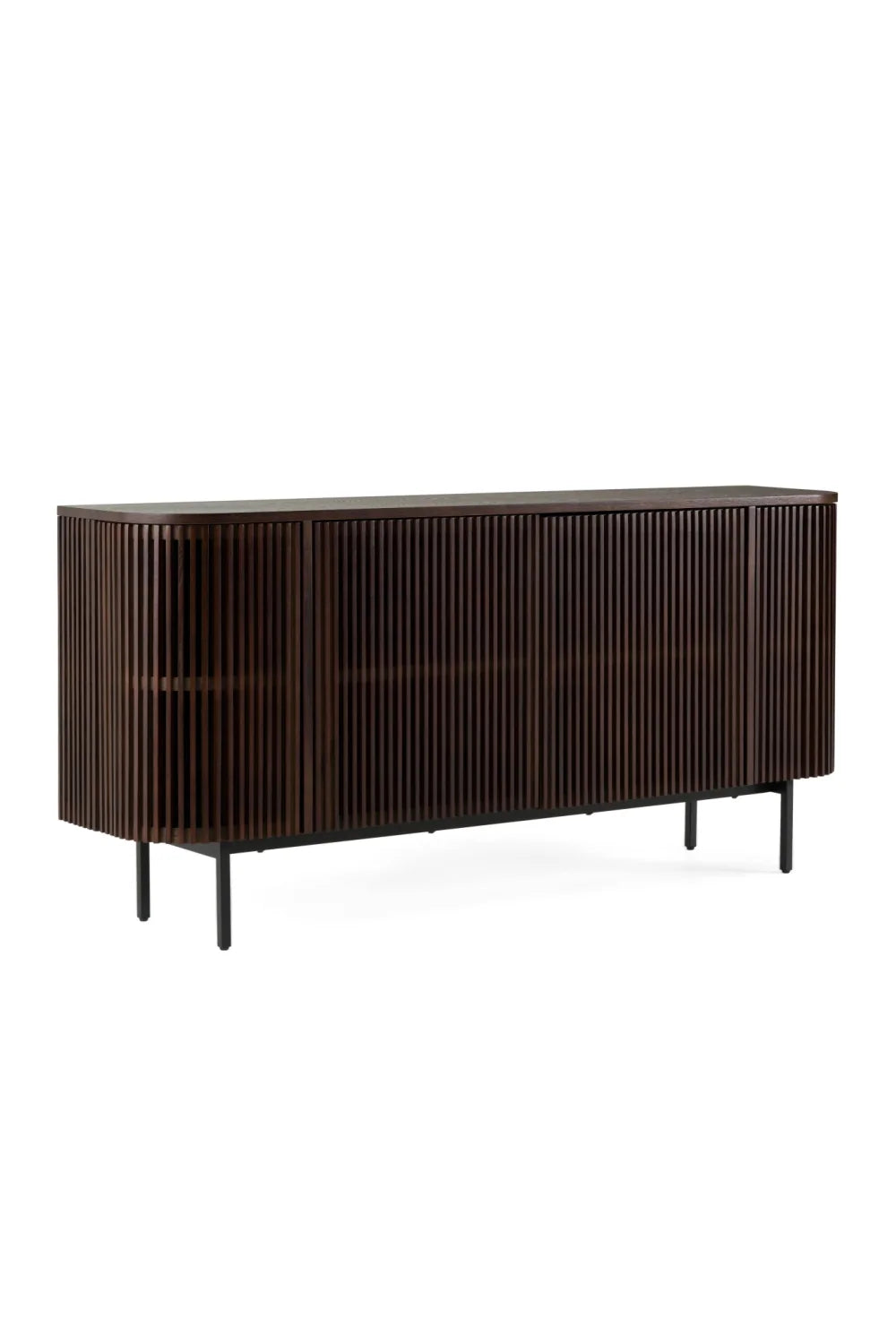 Luxury Smoked Ash 4-Door Sideboard European Style for Villa