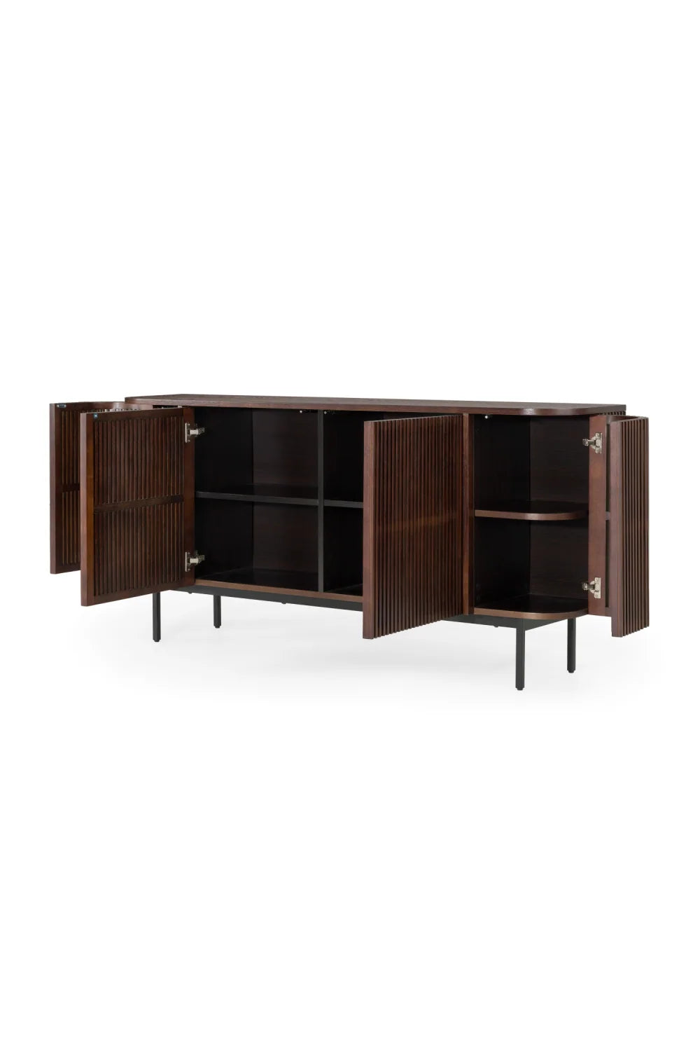 Luxury Smoked Ash 4-Door Sideboard European Style for Villa