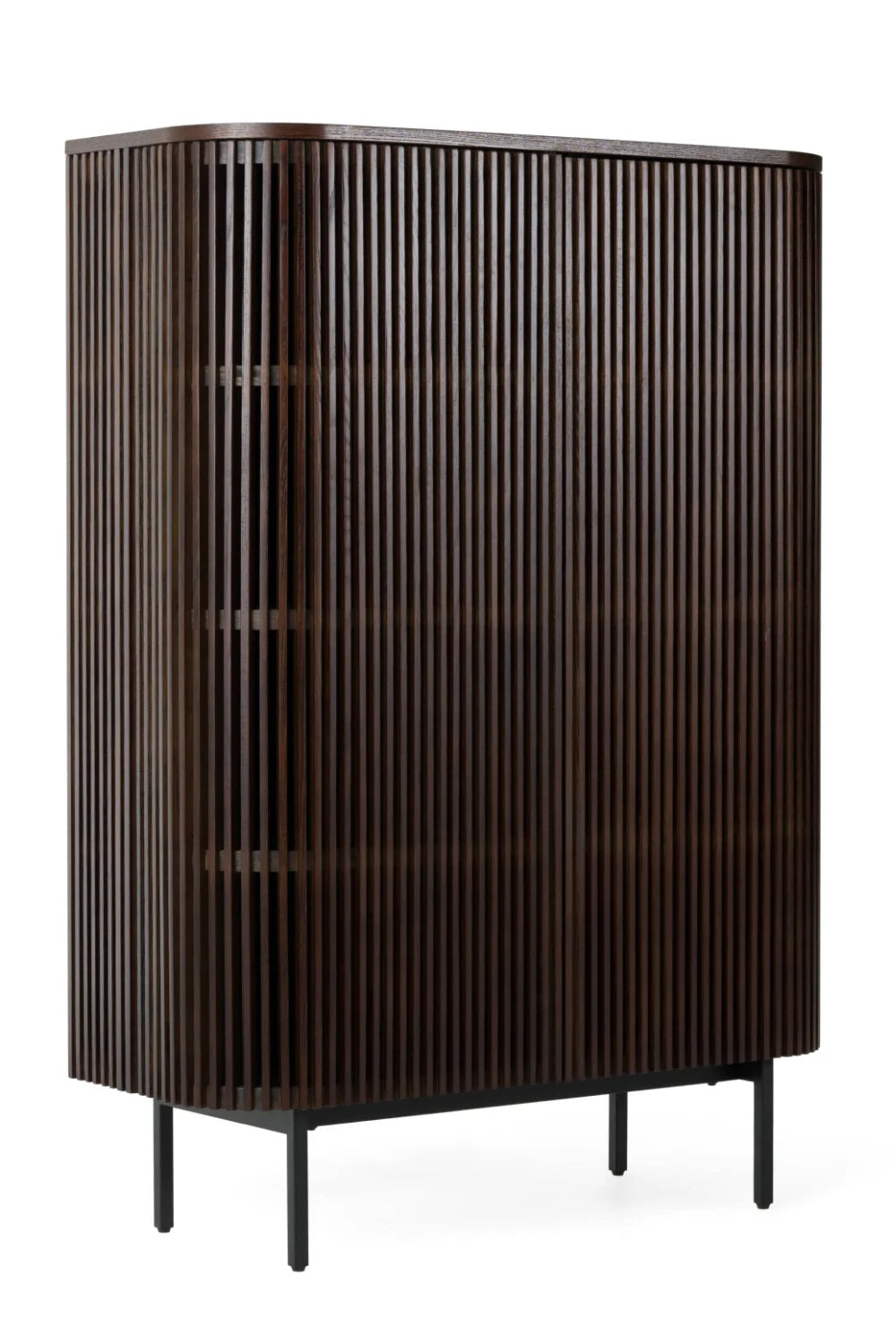 Luxury Smoked Ash Tall Sideboard European Style for Villa