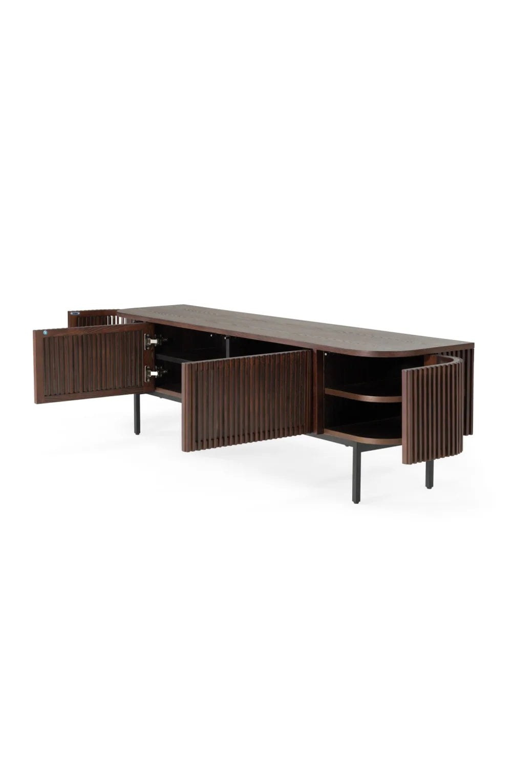 Luxury Smoked Ash TV Stand Modern Italian Style for Villa