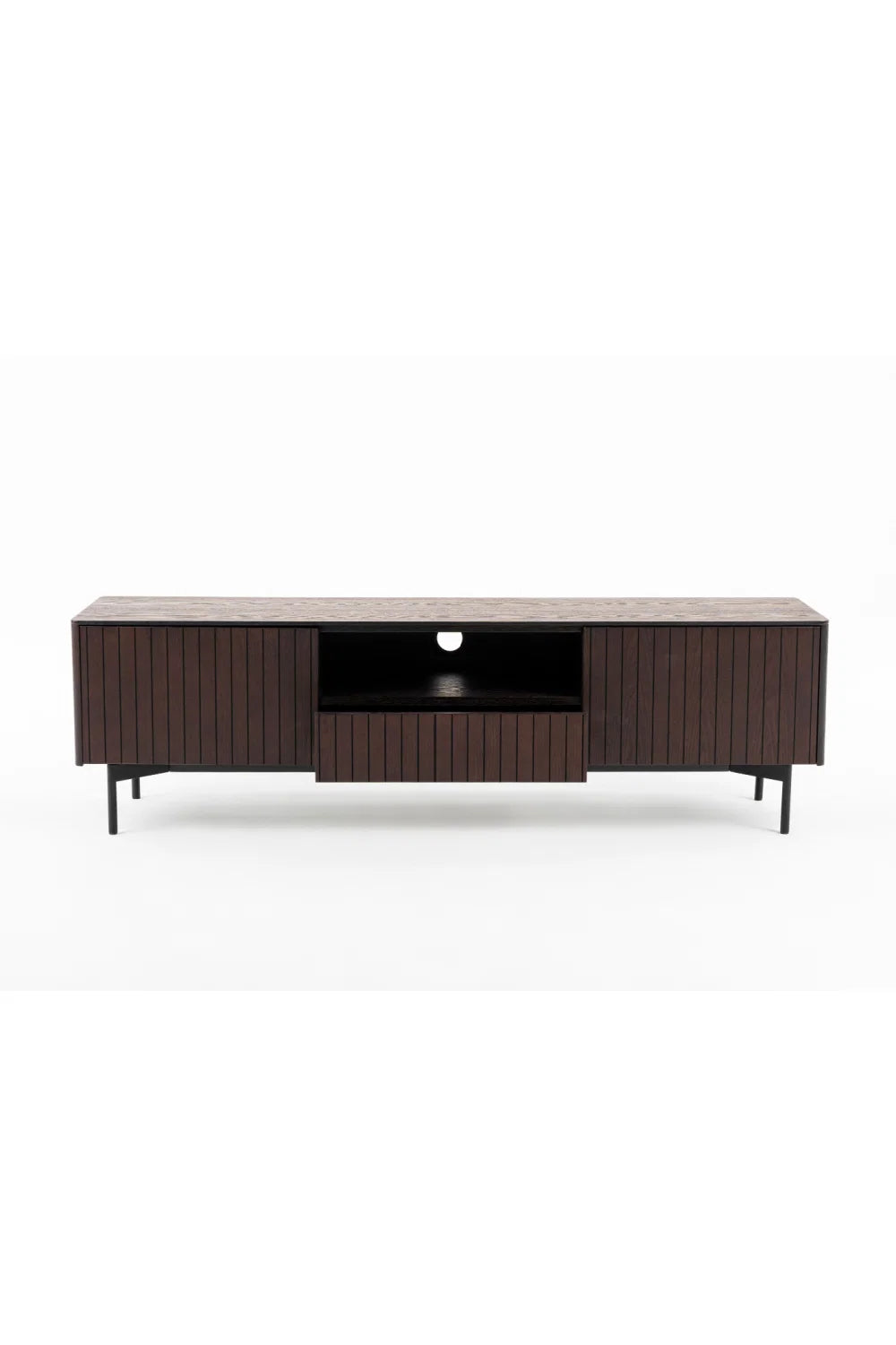 Luxury Smoked Ash TV Stand Modern Italian Style for Villa