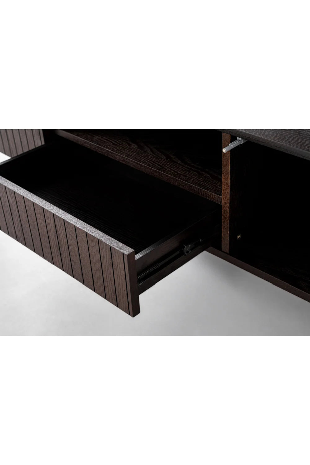 Luxury Smoked Ash TV Stand Modern Italian Style for Villa