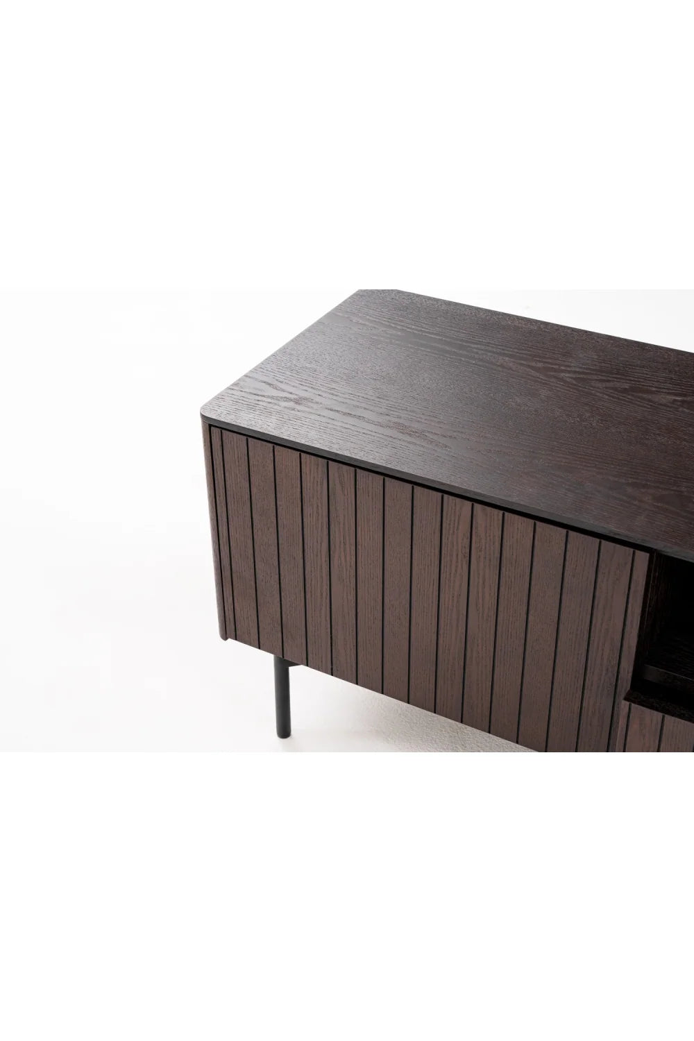 Luxury Smoked Ash TV Stand Modern Italian Style for Villa