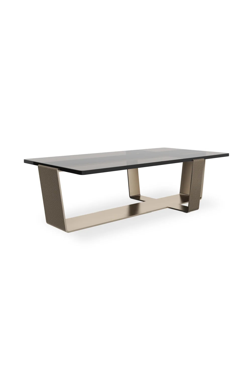 Luxury Smoked Bronze Glass Cocktail Table Modern Italian Style for Villa