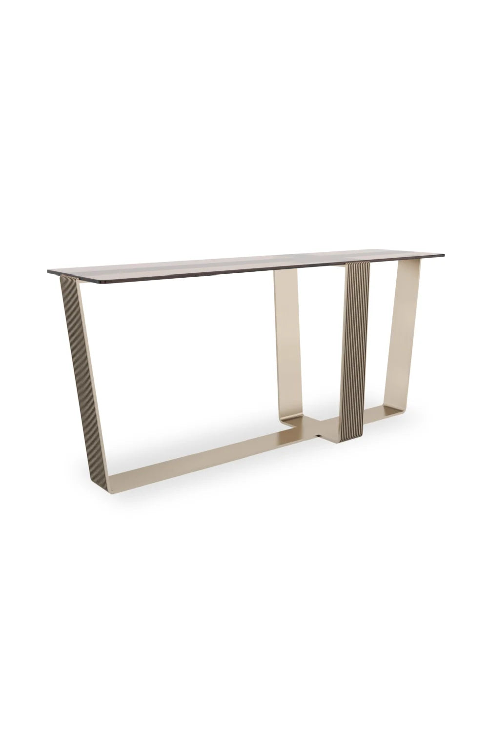 Luxury Smoked Bronze Glass Console Table Modern Italian Style for Villa