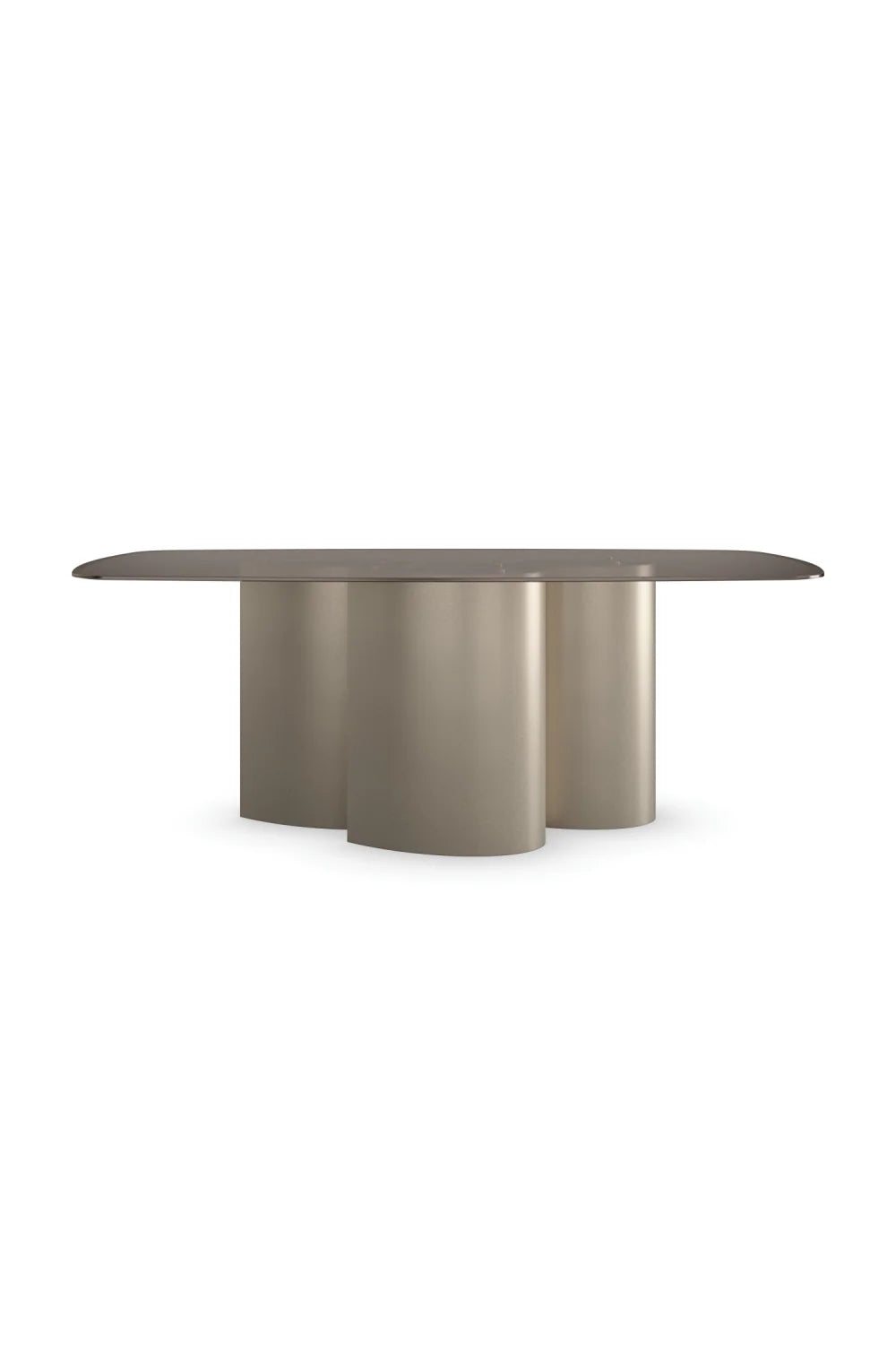 Luxury Smoked Bronze Glass Dining Table Modern Italian Style for Villa