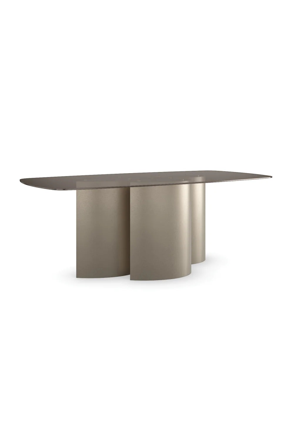 Luxury Smoked Bronze Glass Dining Table Modern Italian Style for Villa