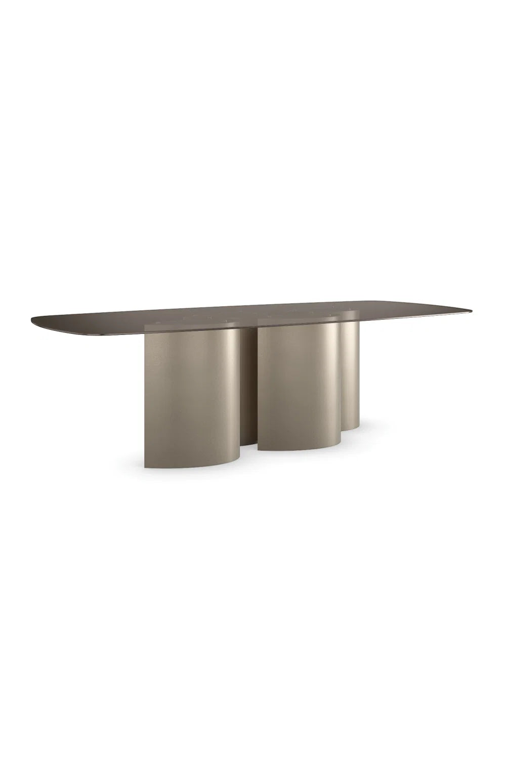 Luxury Smoked Bronze Glass Dining Table Modern Italian Style for Villa