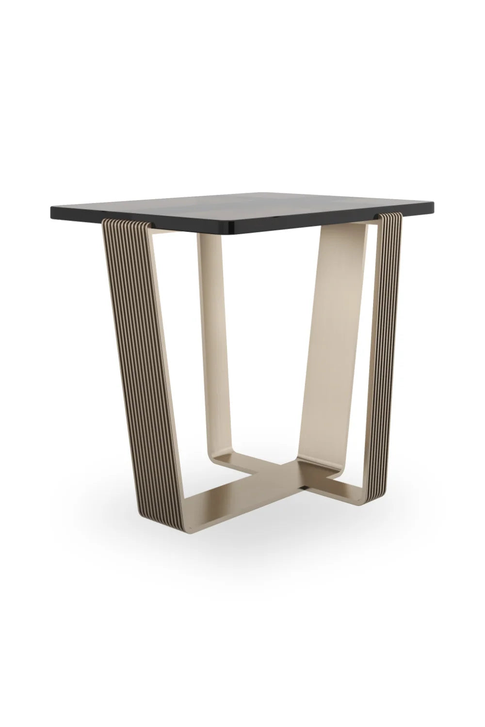 Luxury Smoked Bronze Glass Side Table Modern Italian Style for Villa