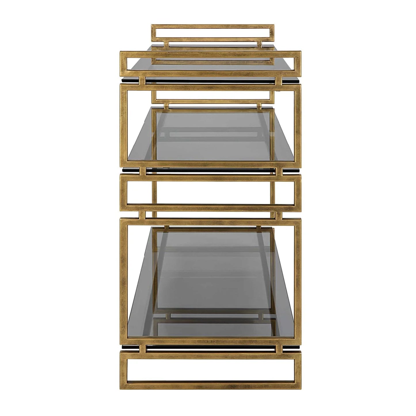 Luxury Smoked Gray Glass Console Table Modern Italian Style for Villa