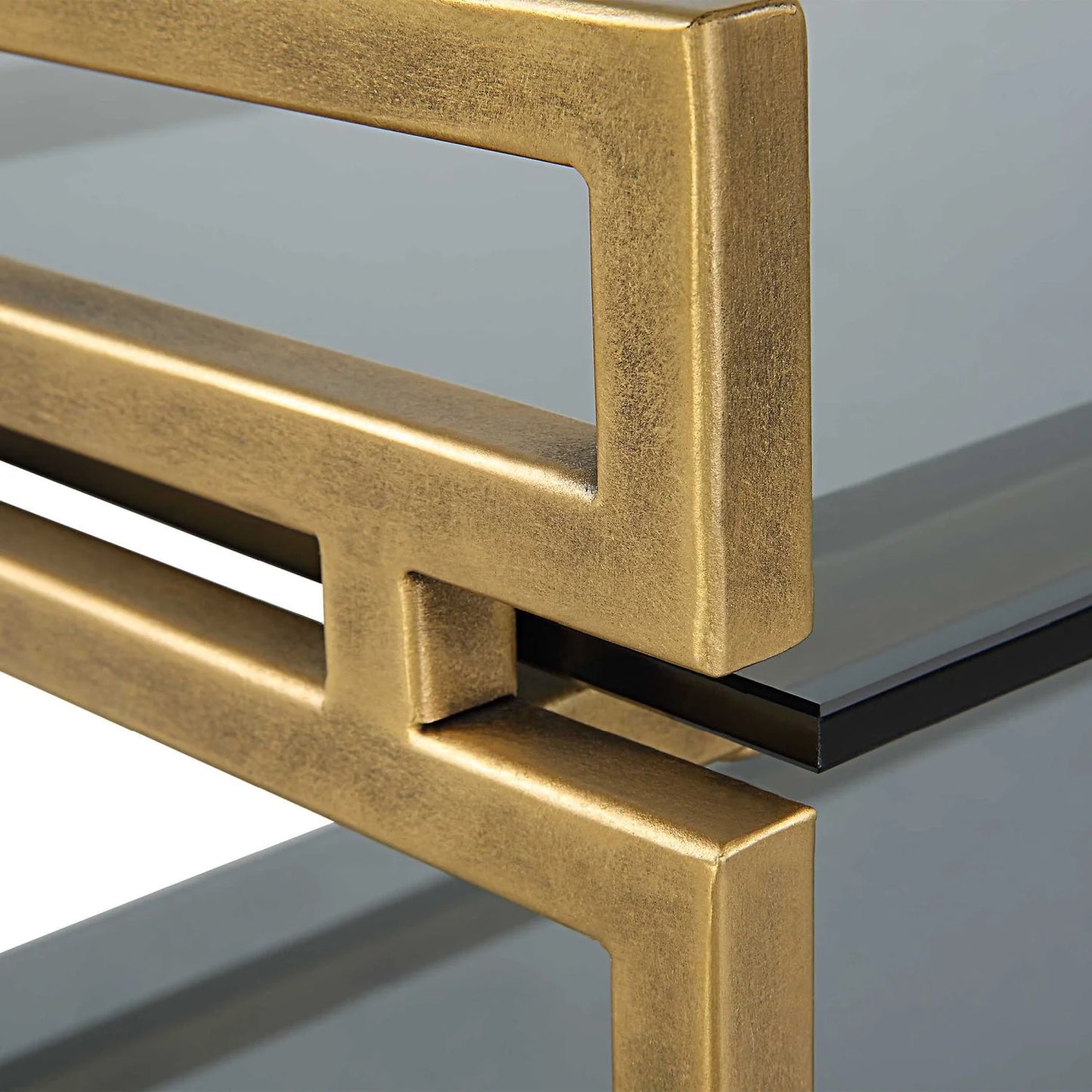 Luxury Smoked Gray Glass Console Table Modern Italian Style for Villa