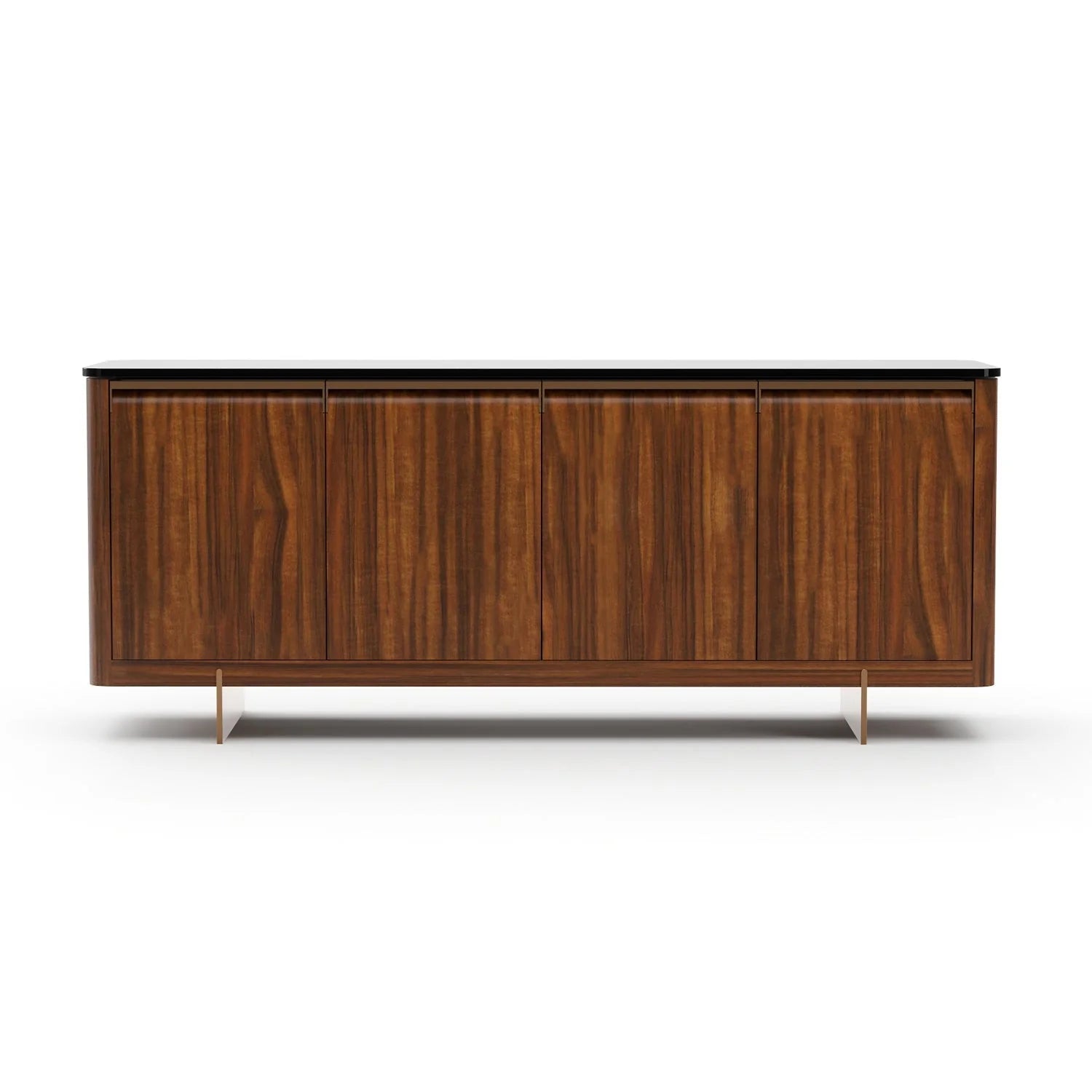 Luxury Smoked Walnut 4-Door Sideboard European Style for Villa