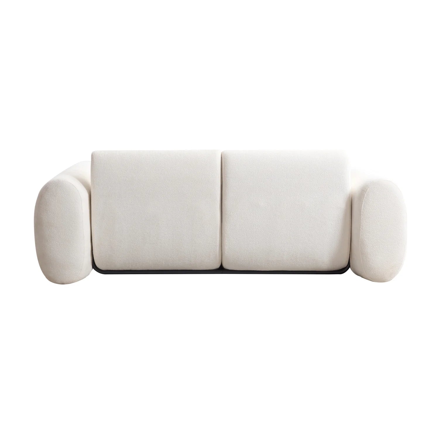 Luxury Snow White Curved 3-Seater Upholstered Sofa Modern Italian Style for Villa