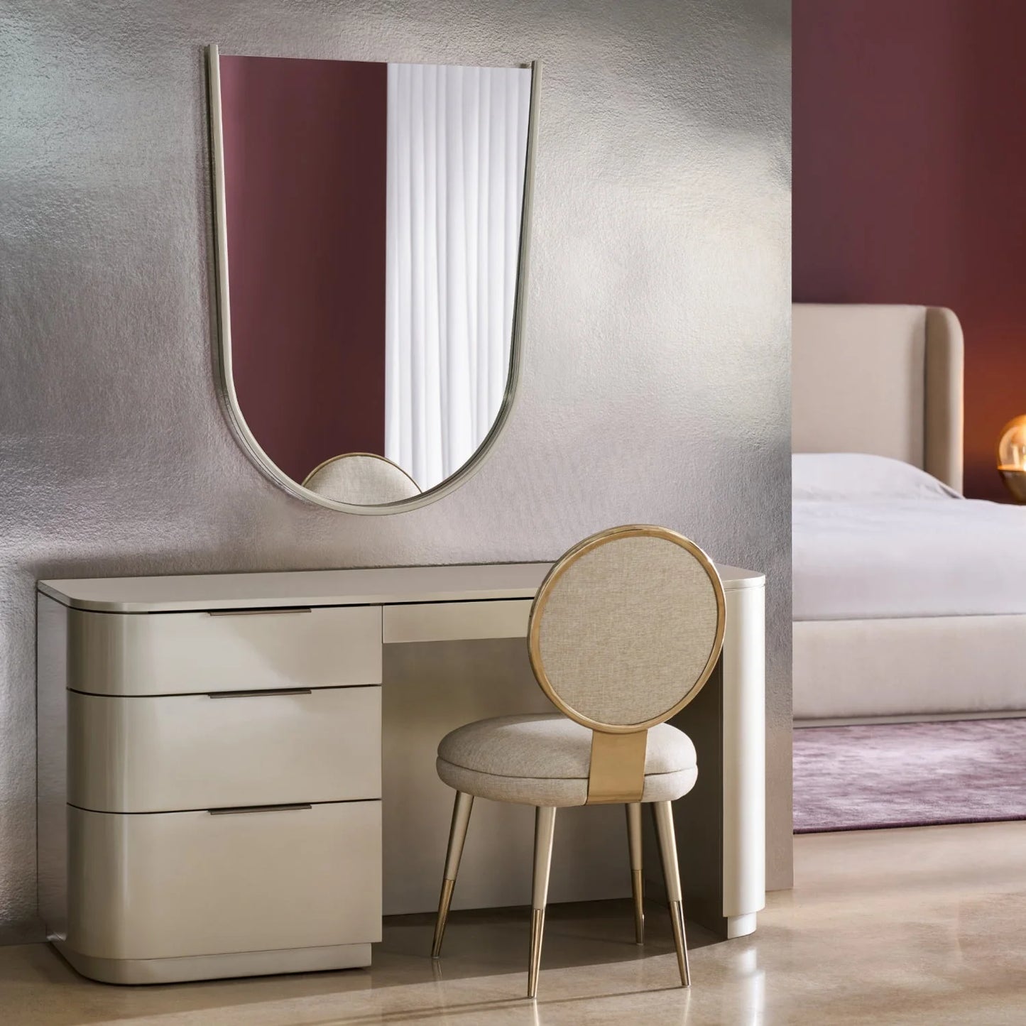 Luxury Soft Silver Modern Desk European Style for Villa