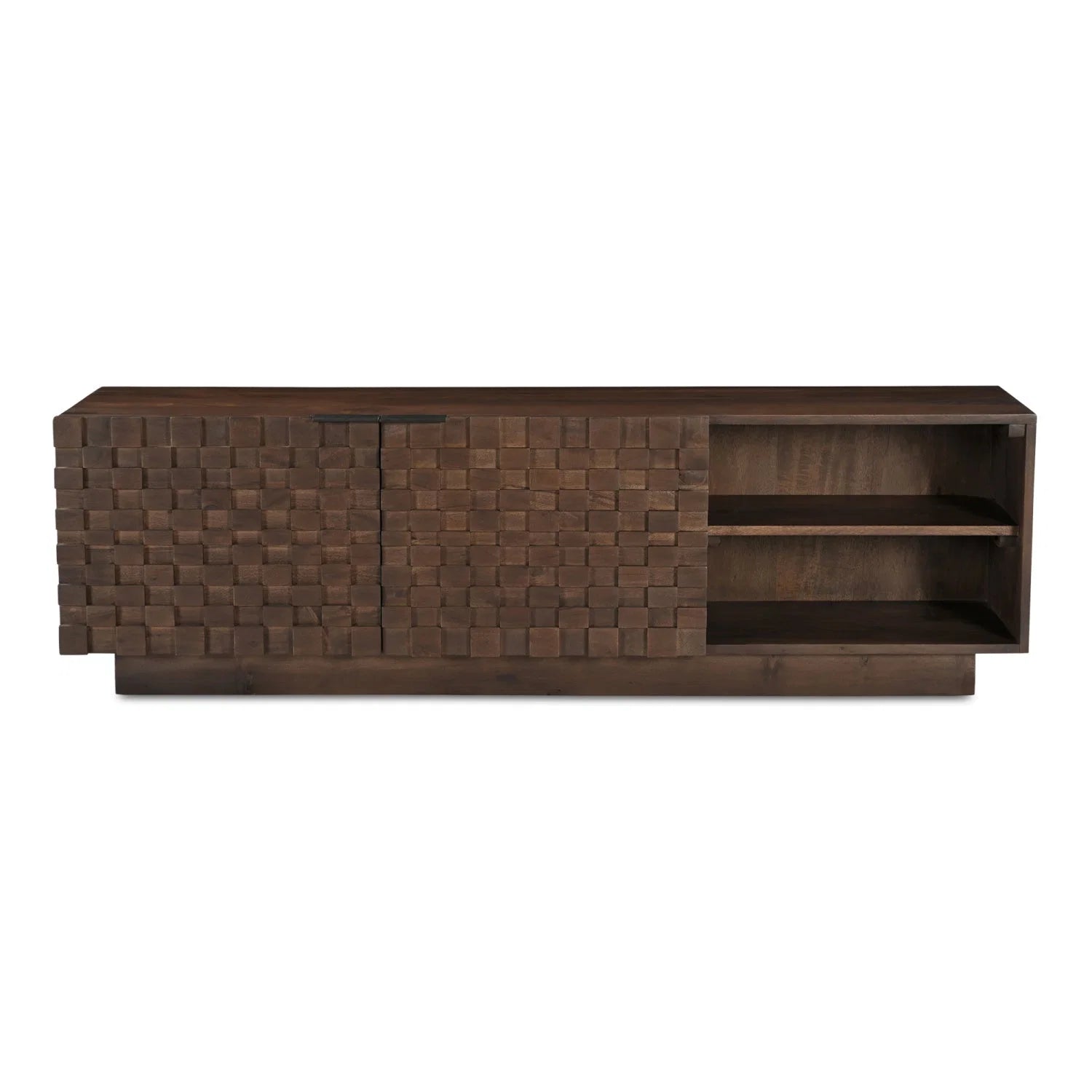 Luxury Solid Acacia 2-Door Media Cabinet Modern Italian Style for Villa