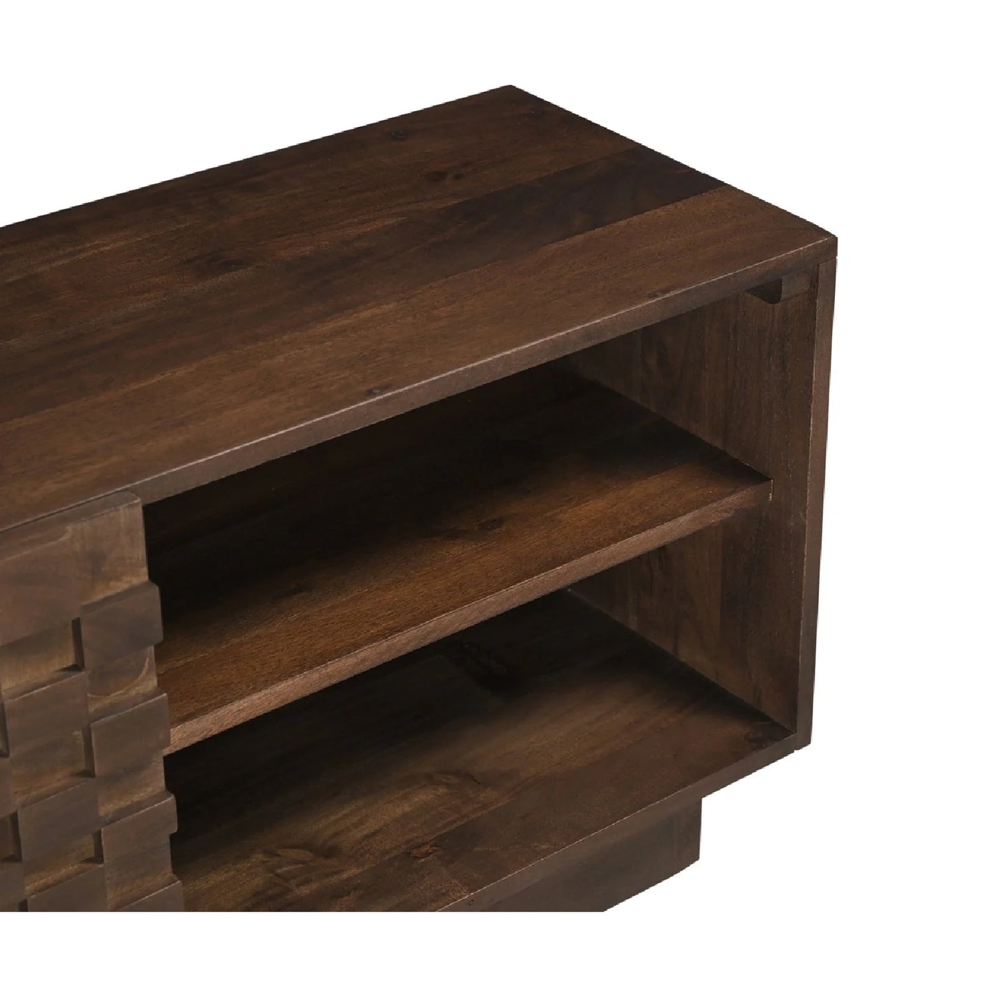 Luxury Solid Acacia 2-Door Media Cabinet Modern Italian Style for Villa