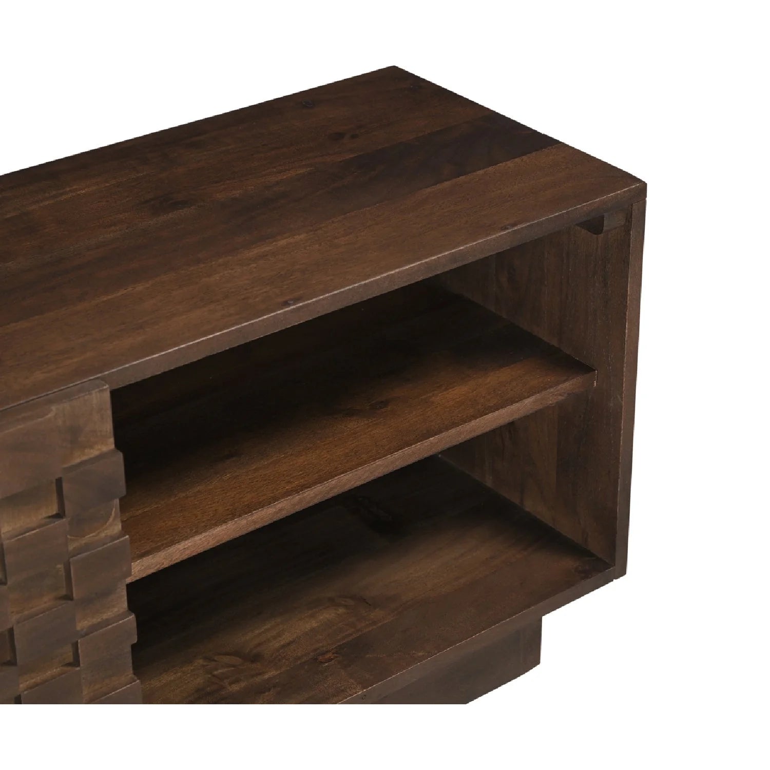 Luxury Solid Acacia 2-Door Media Cabinet Modern Italian Style for Villa