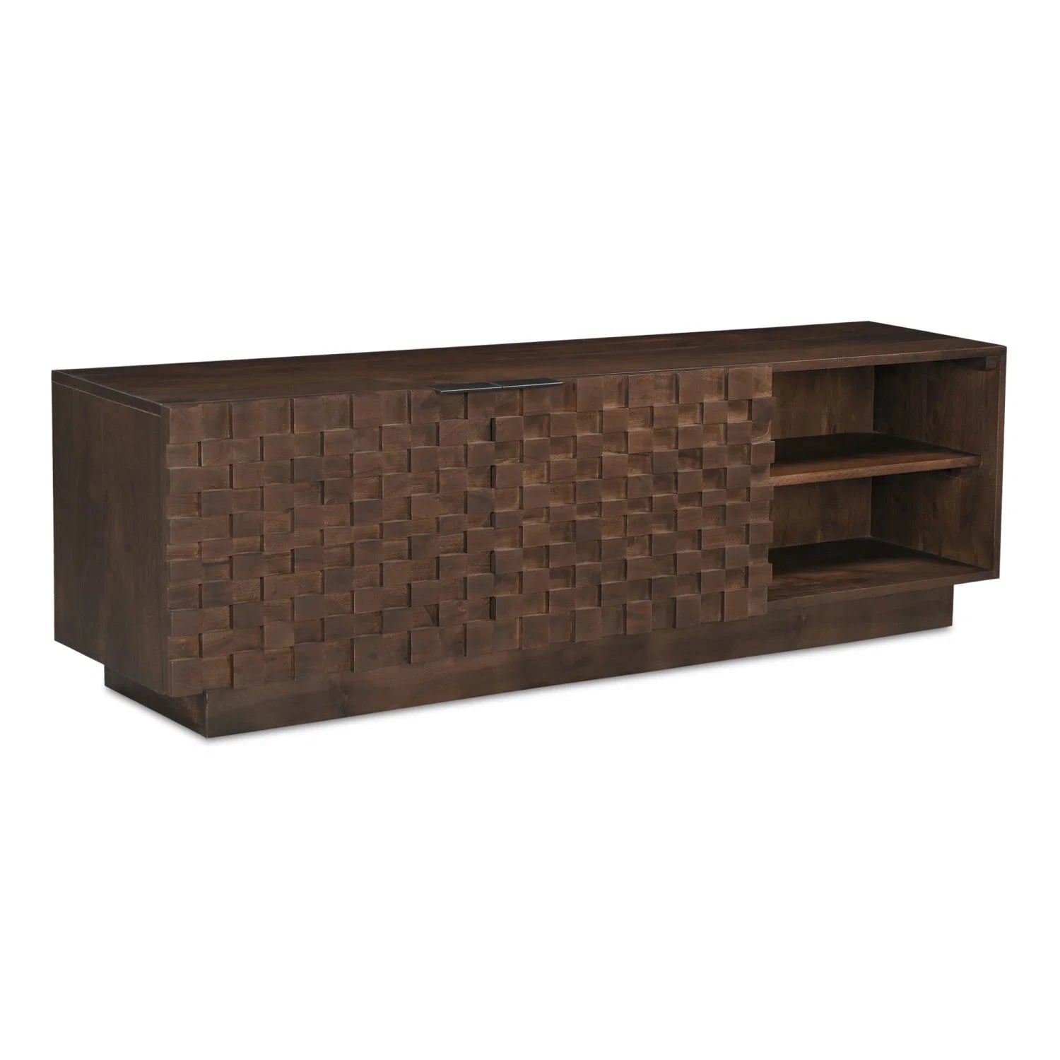 Luxury Solid Acacia 2-Door Media Cabinet Modern Italian Style for Villa