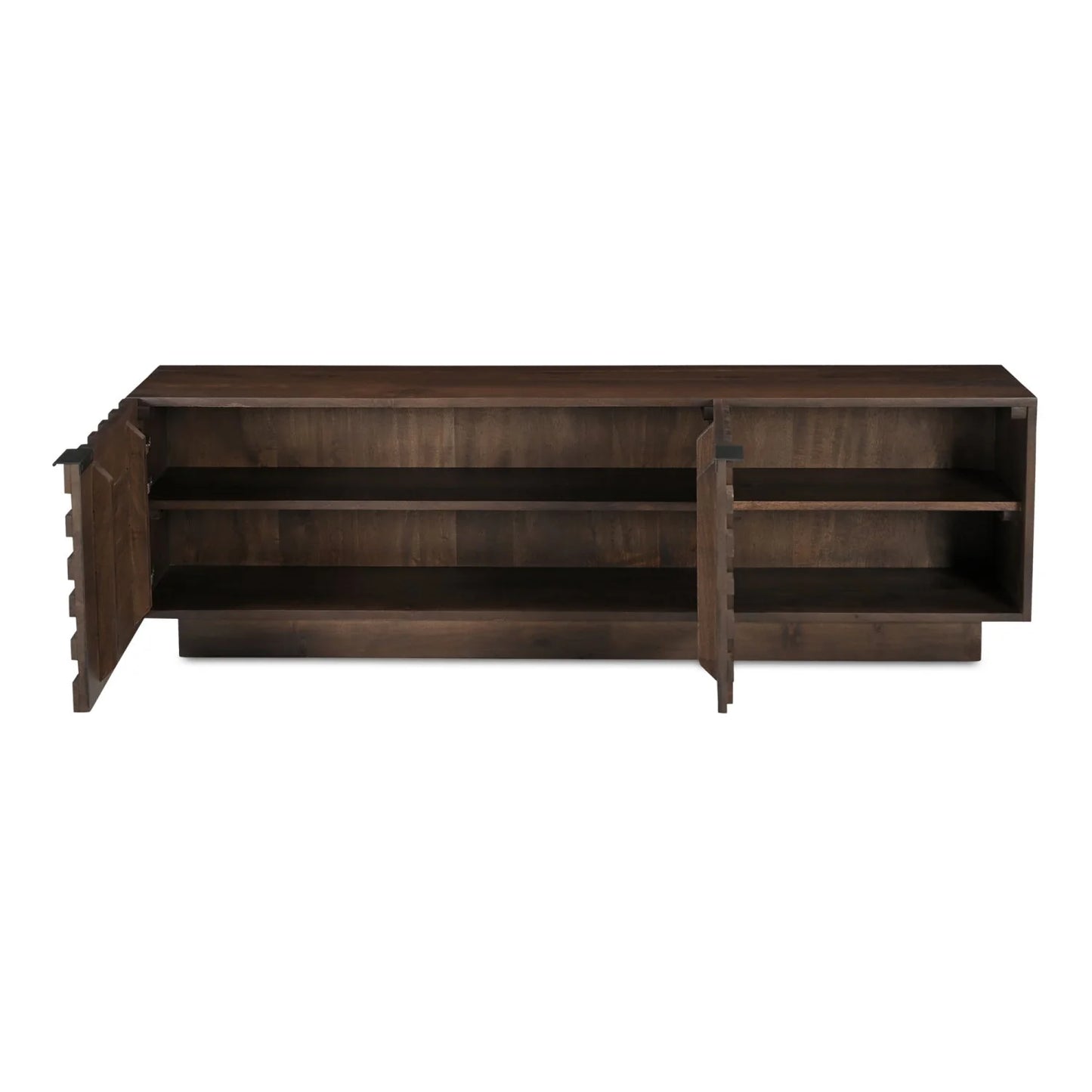 Luxury Solid Acacia 2-Door Media Cabinet Modern Italian Style for Villa