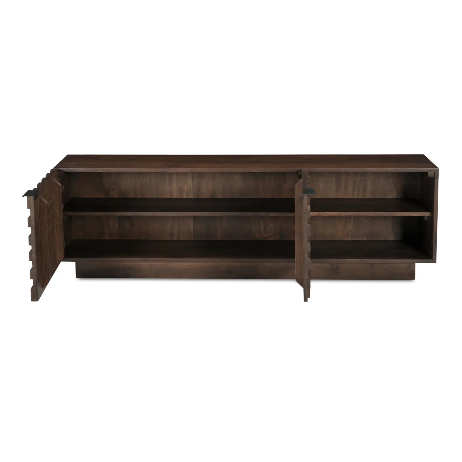 Luxury Solid Acacia 2-Door Media Cabinet Modern Italian Style for Villa
