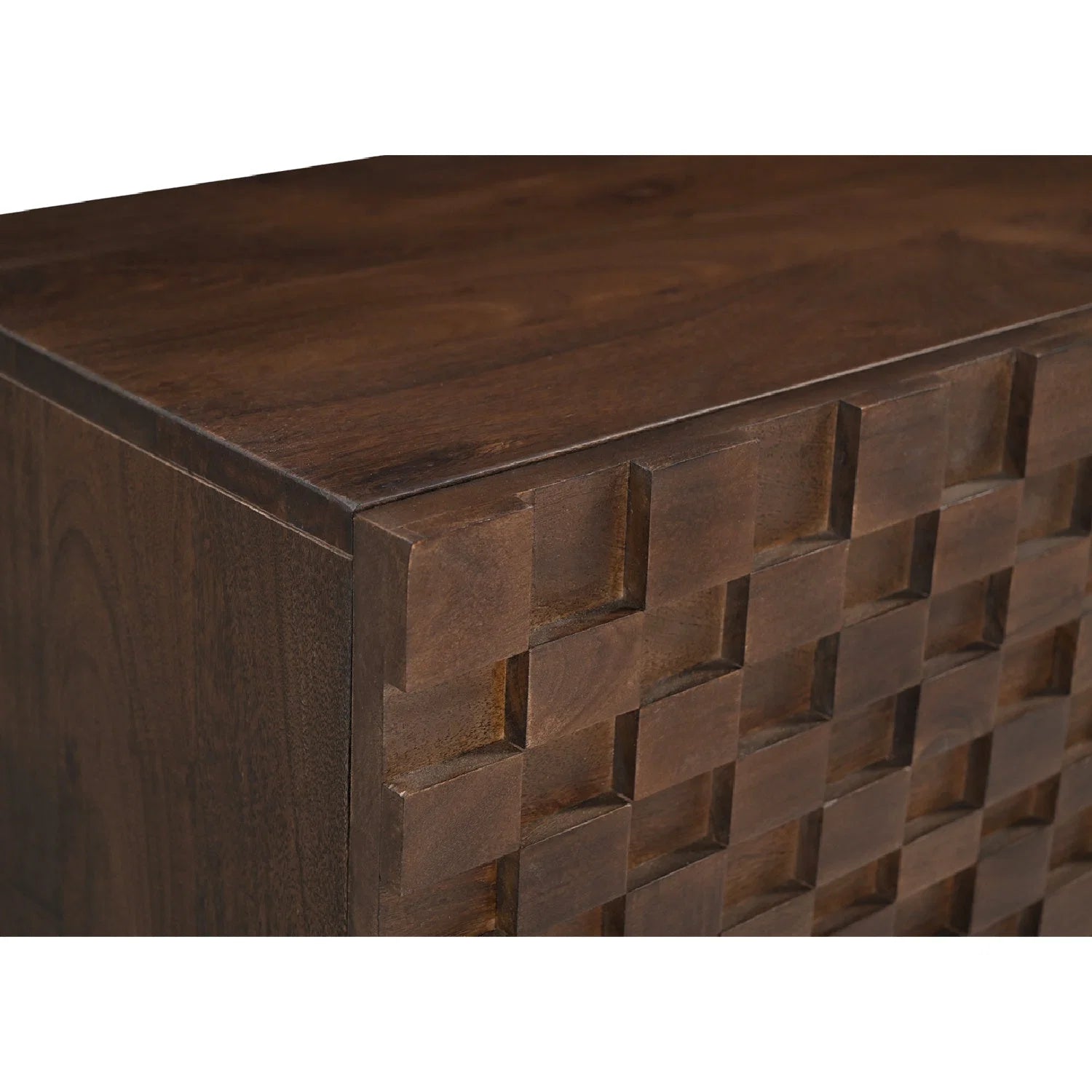 Luxury Solid Acacia 2-Door Media Cabinet Modern Italian Style for Villa
