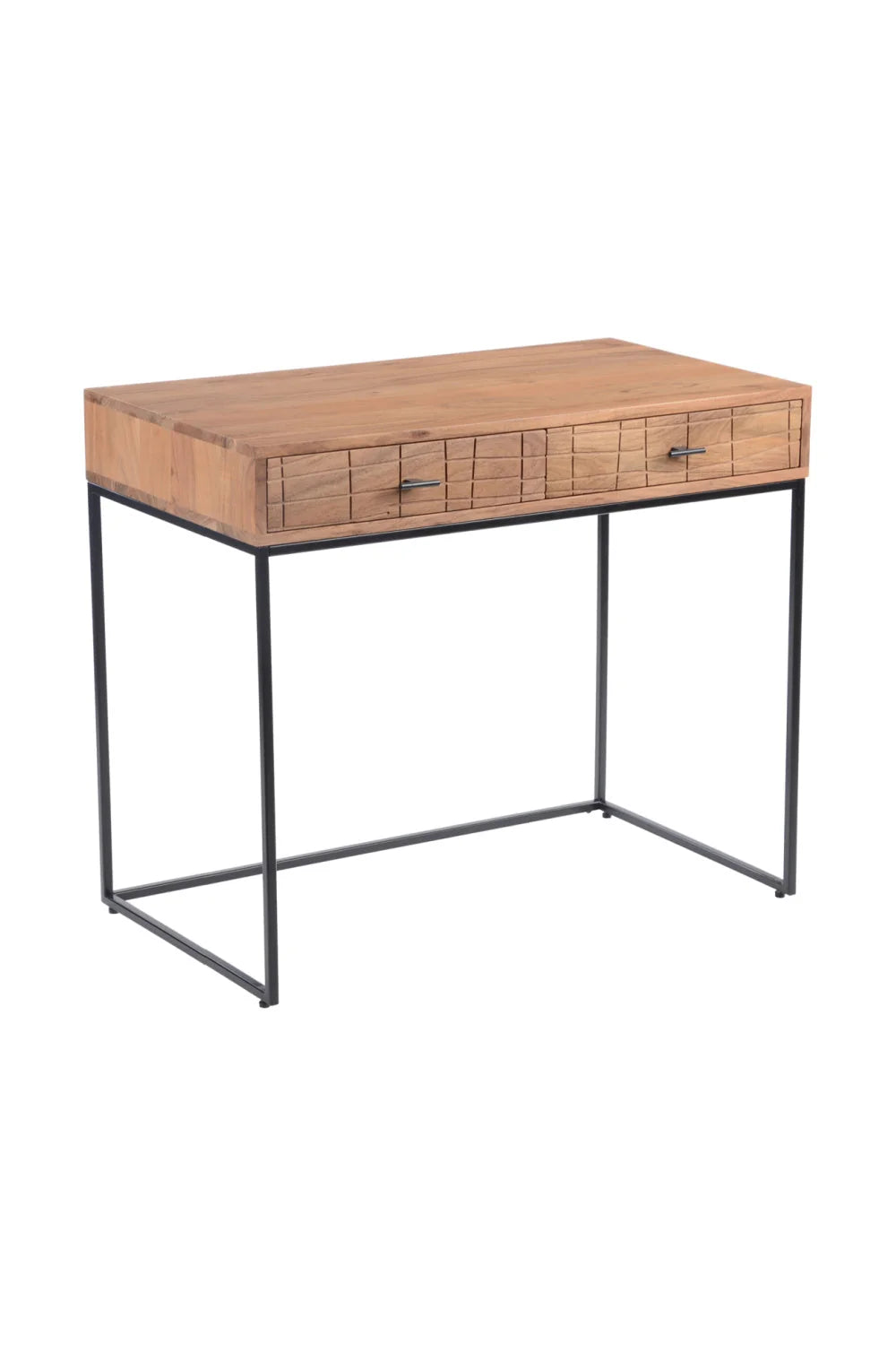 Luxury Solid Acacia 2-Drawer Modern Writing Desk European Style for Villa