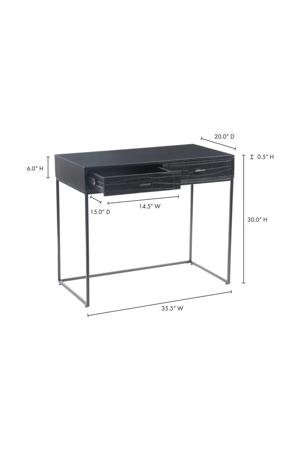 Luxury Solid Acacia 2-Drawer Modern Writing Desk European Style for Villa