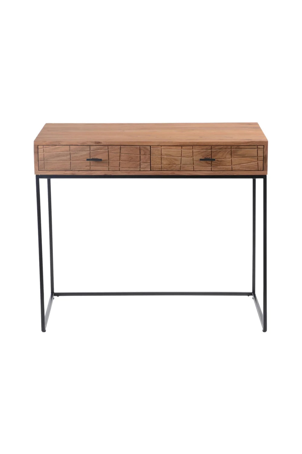 Luxury Solid Acacia 2-Drawer Modern Writing Desk European Style for Villa