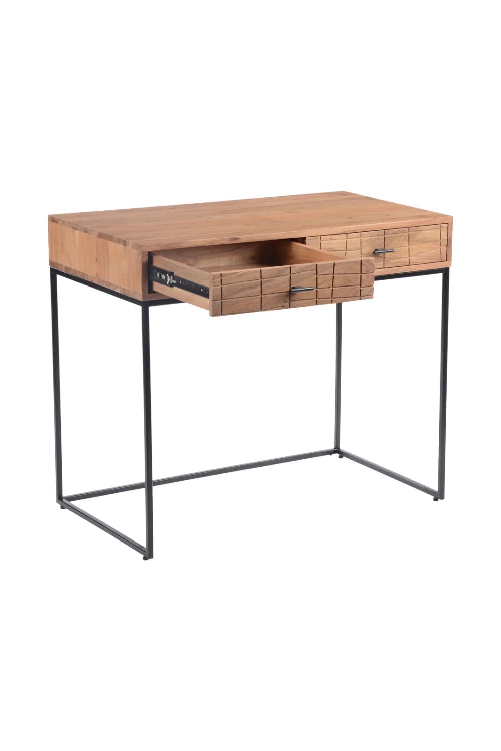 Luxury Solid Acacia 2-Drawer Modern Writing Desk European Style for Villa